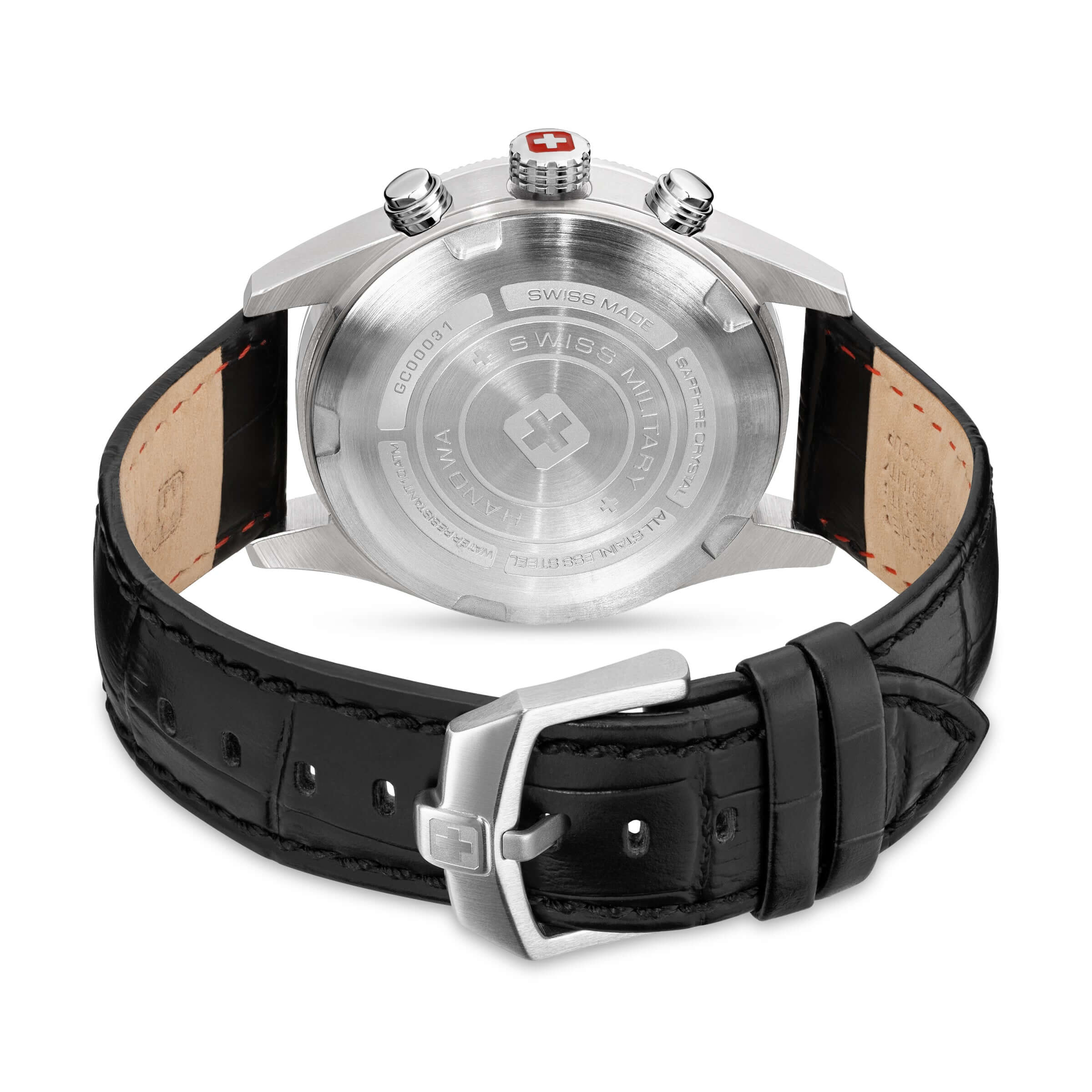 AIRMAN FIRST CLASS Herren Chronograph Uhr Leder Armband Schwarz 42mm -  Swiss Made - Image 4