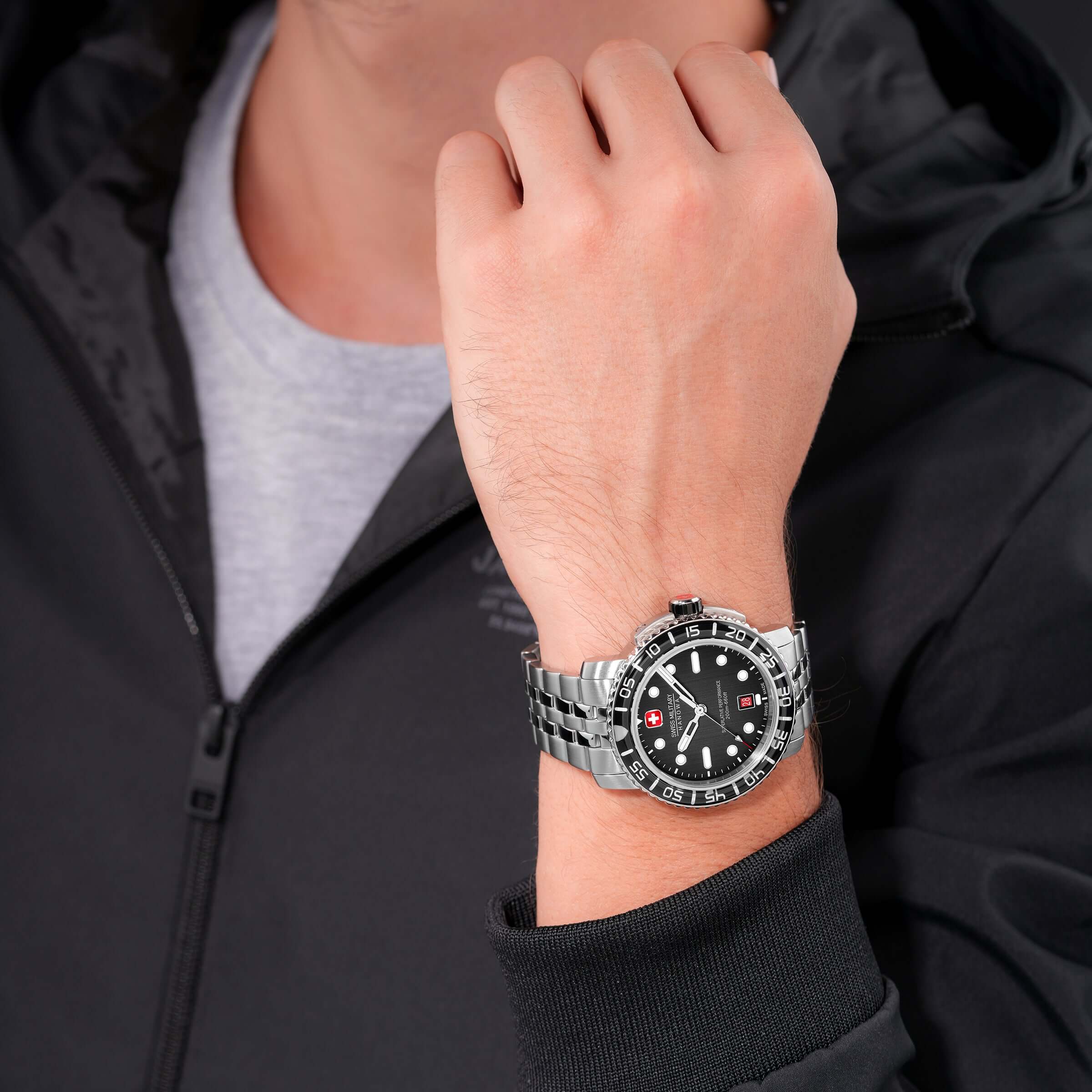 BLACK MARLIN 42mm Edelstahl Schwarz Taucheruhr - Swiss Made - Image 3