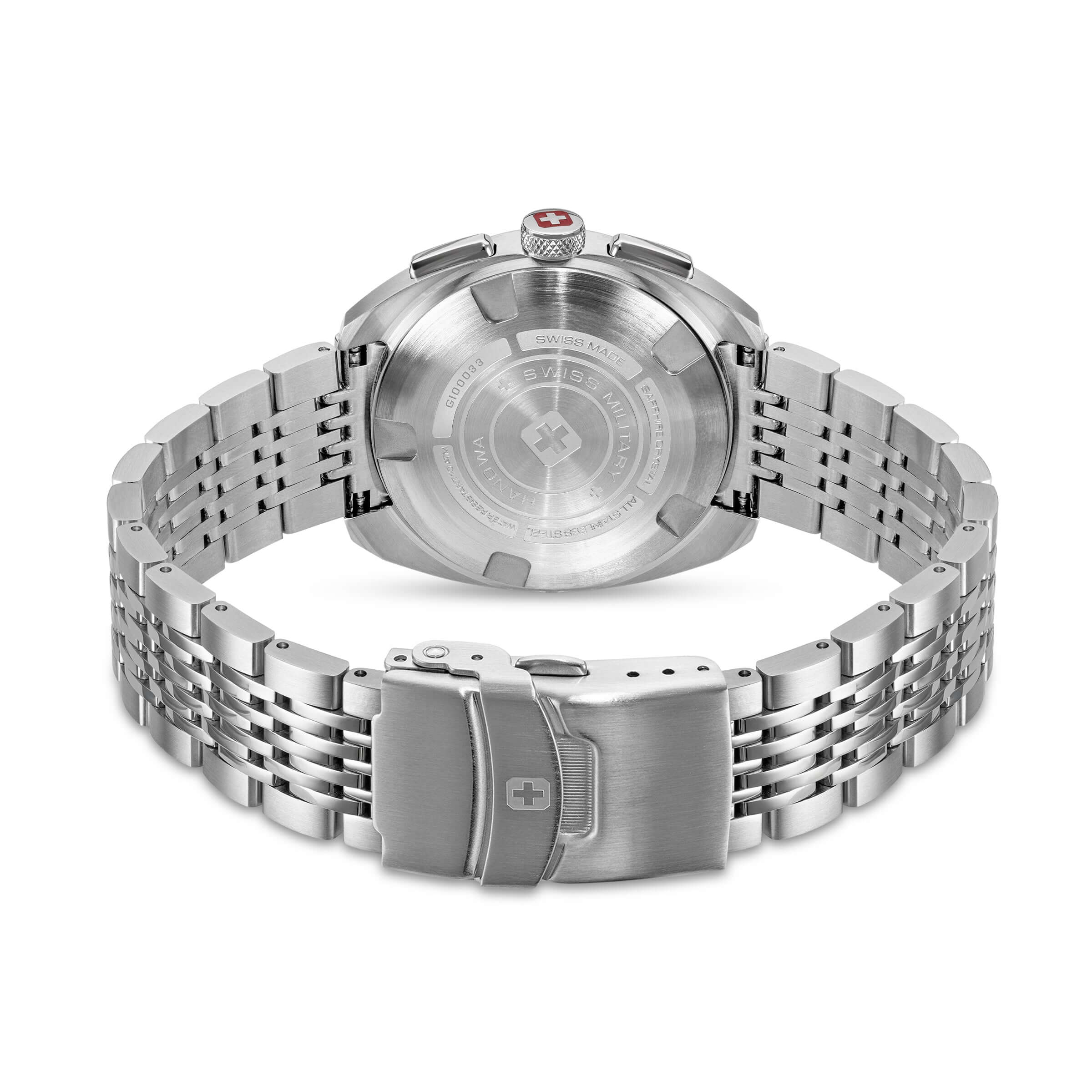 DEFENDER Blue Stainless Steel 42mm Herren Leder Armband - Swiss Made - Image 4