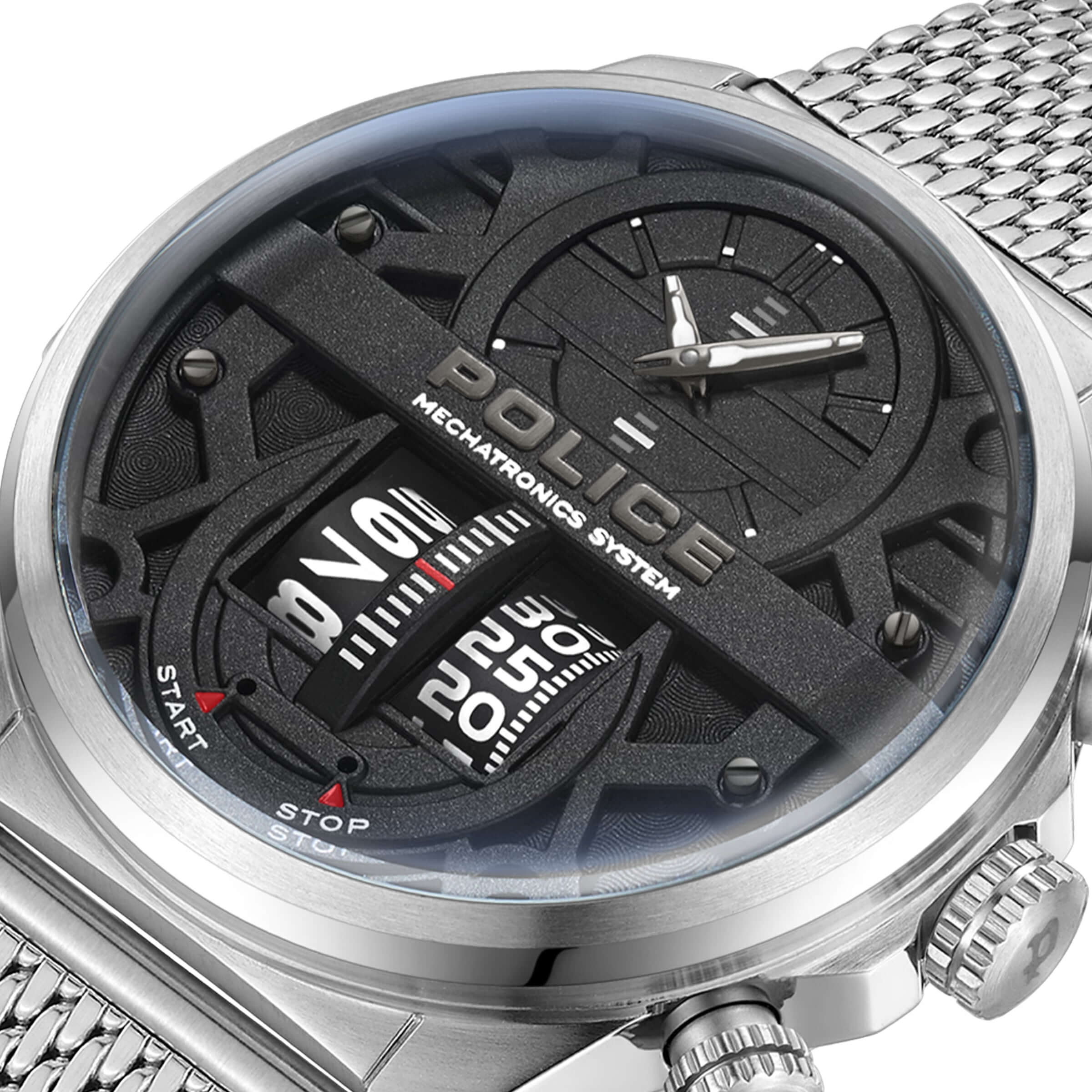 Police Herren Armbanduhr Analog Silber/Schwarz Edelstahl Herrenuhr Chronograph Armbänder Uhren - Image 4