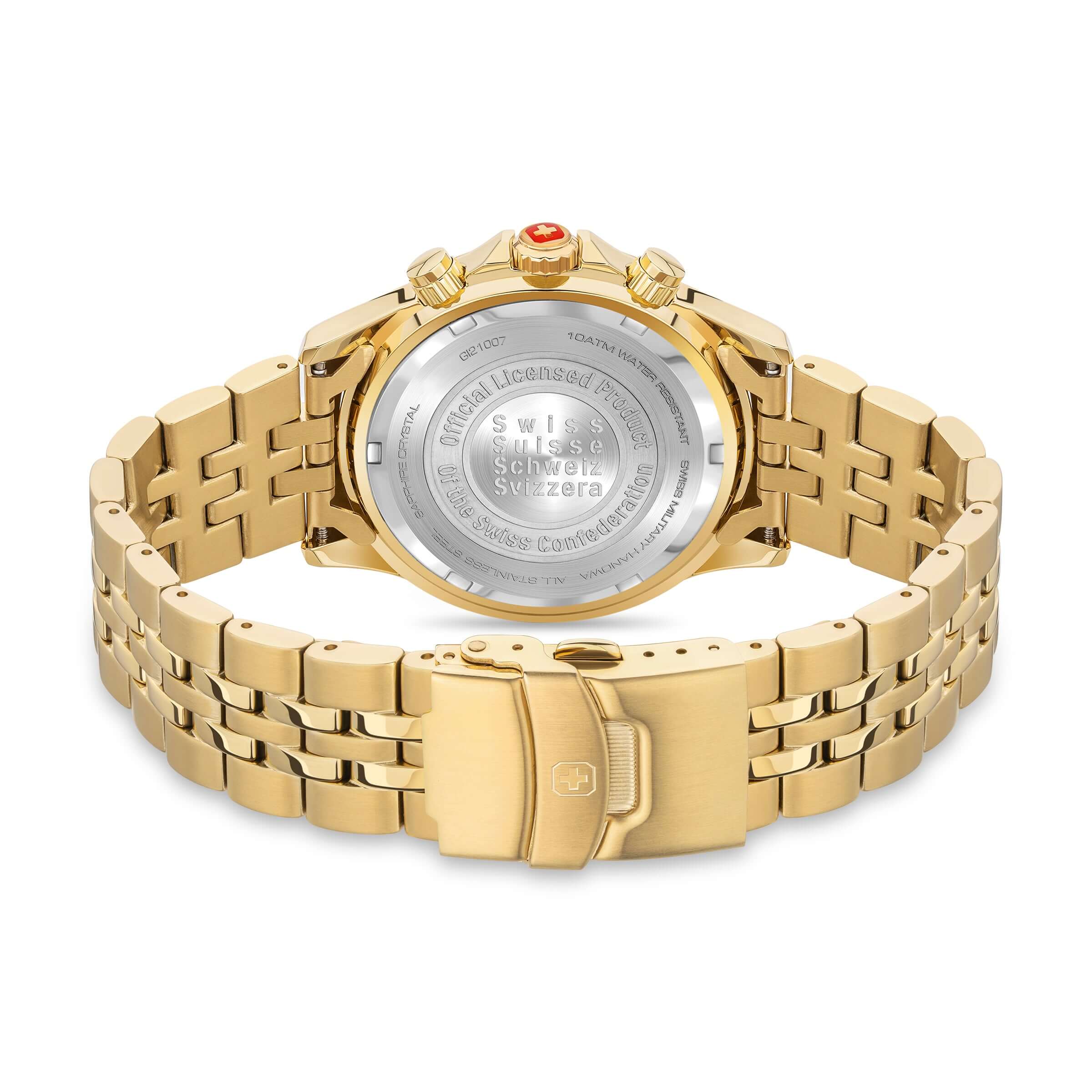 FLAGSHIP X CHRONO Gold/Schwarz 42mm Edelstahl Uhr - Herrenuhren -  Swiss Made - Image 3