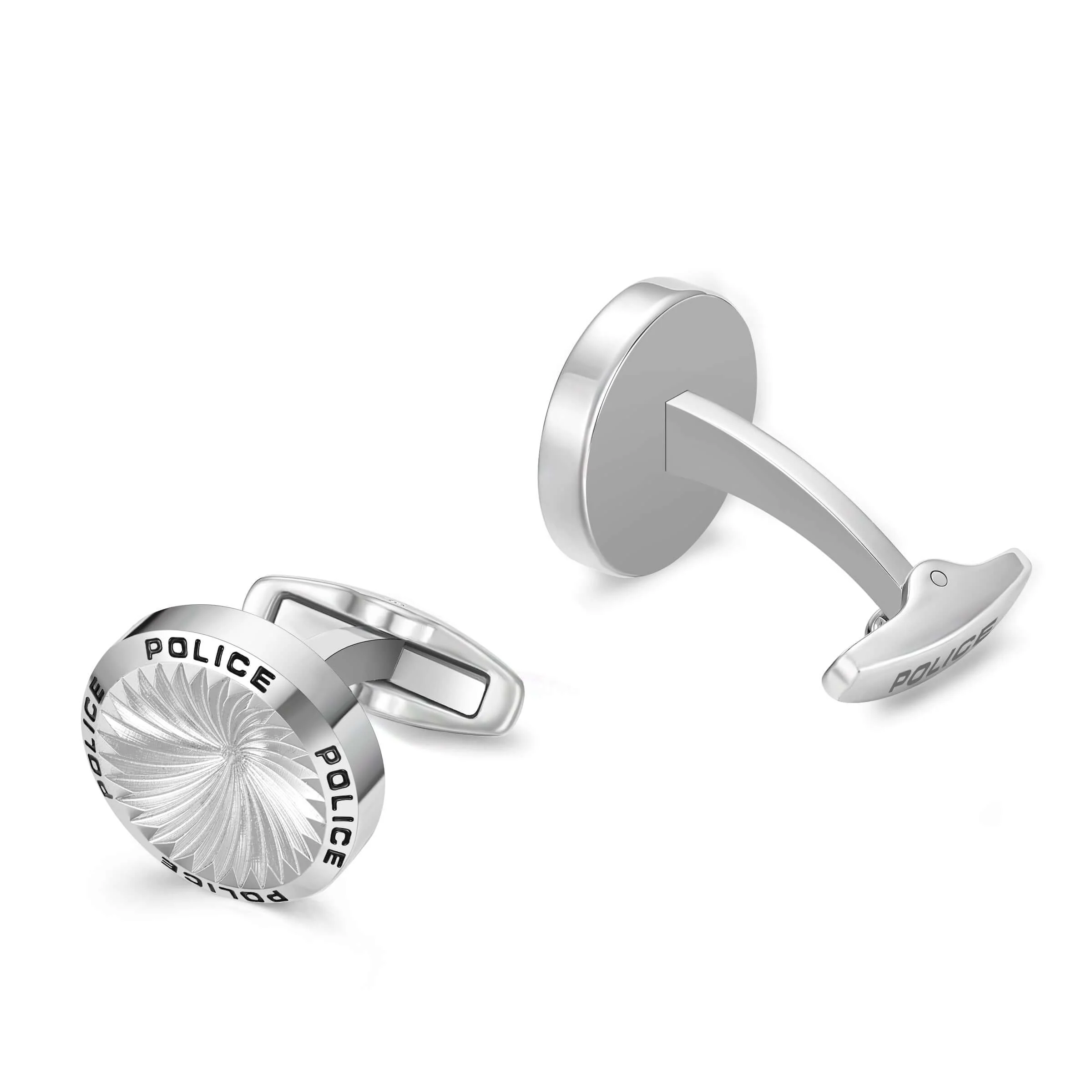 Police Herren Manschettenknöpfe Silber Metall - Manschettenknöpfe Herren - Hochzeit - Geschenk - Business - Mode - Image 3