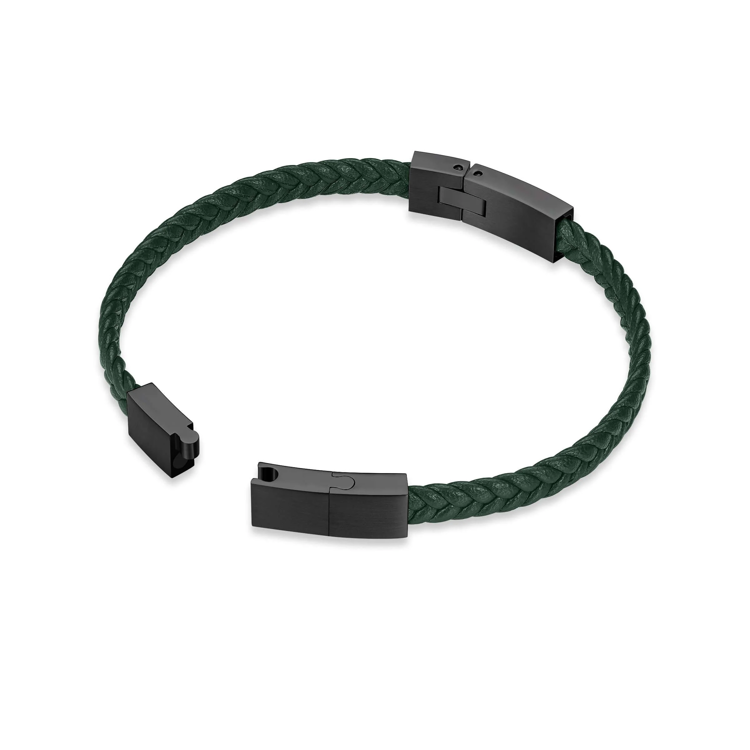 Police Men's Leather Bracelet Green Herrenarmband Lederarmband Schmuck Herren Leder Armband - Image 3