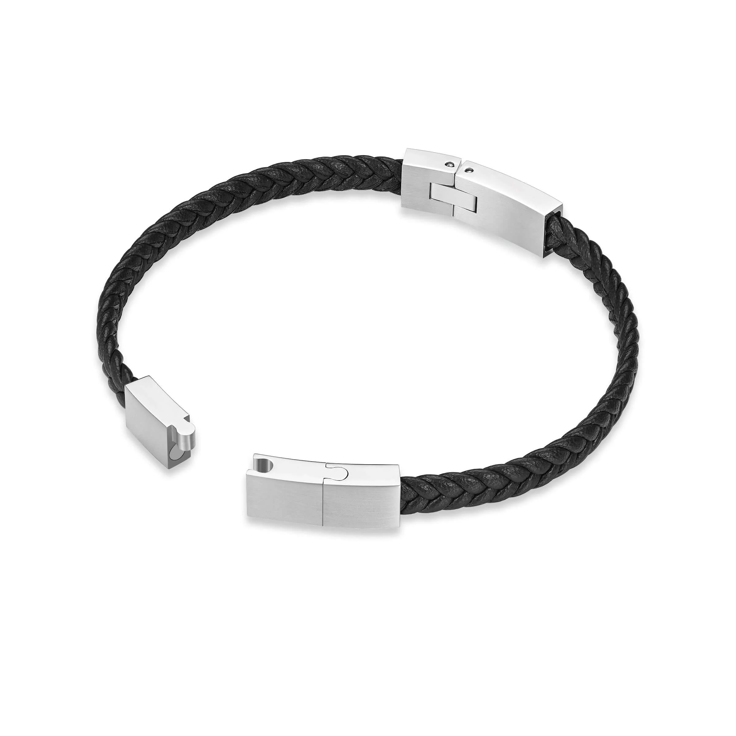 Police Herren Armband Leder Schwarz 21cm Edelstahl Herrenarmband Lederarmband Lederband Herren Schmuck Herrenaccessoires - Image 3