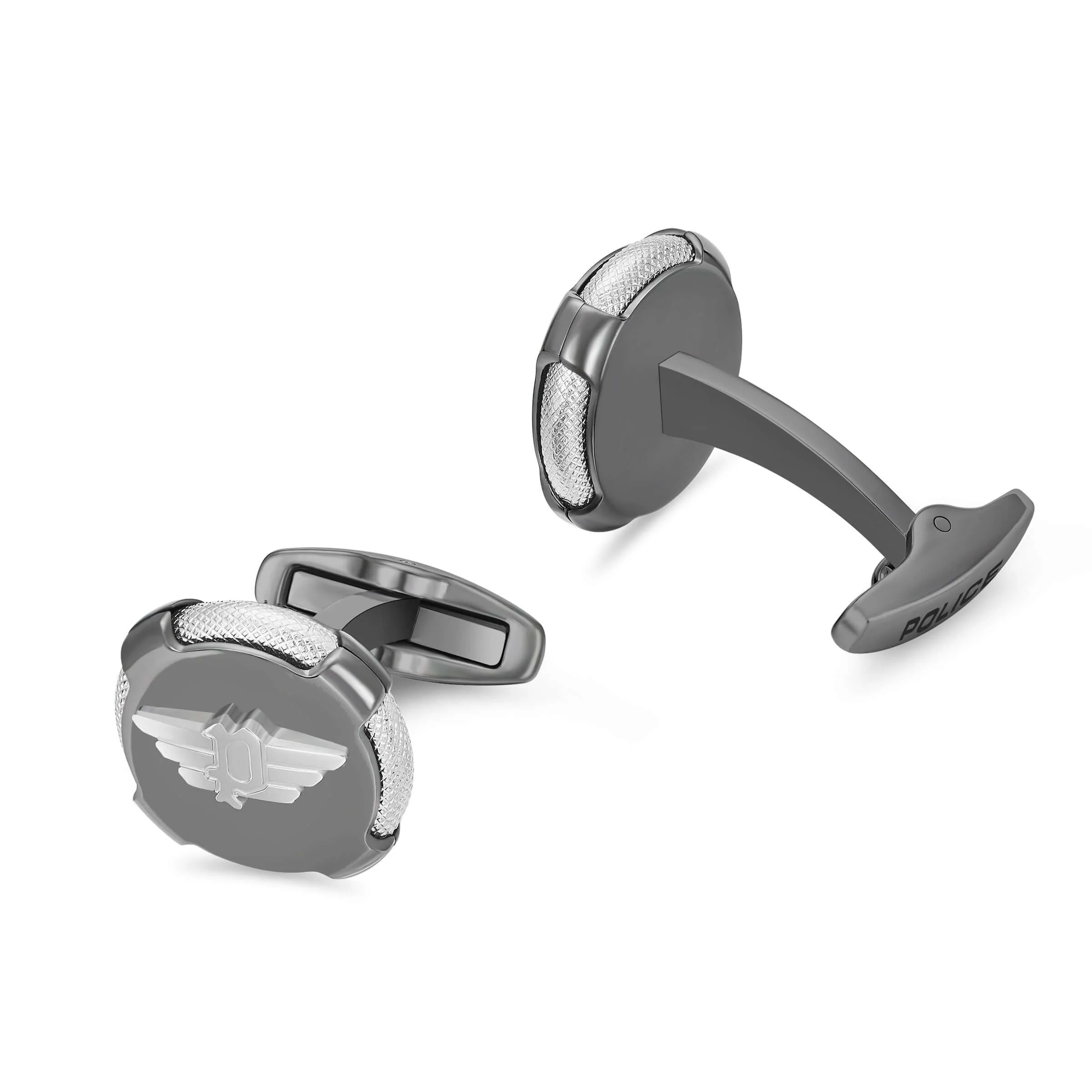 Police Herren Manschettenknöpfe Schwarz/Silber Metall Cufflinks Manschettenknöpfe für Herren Hochzeit Geschenk - Image 2