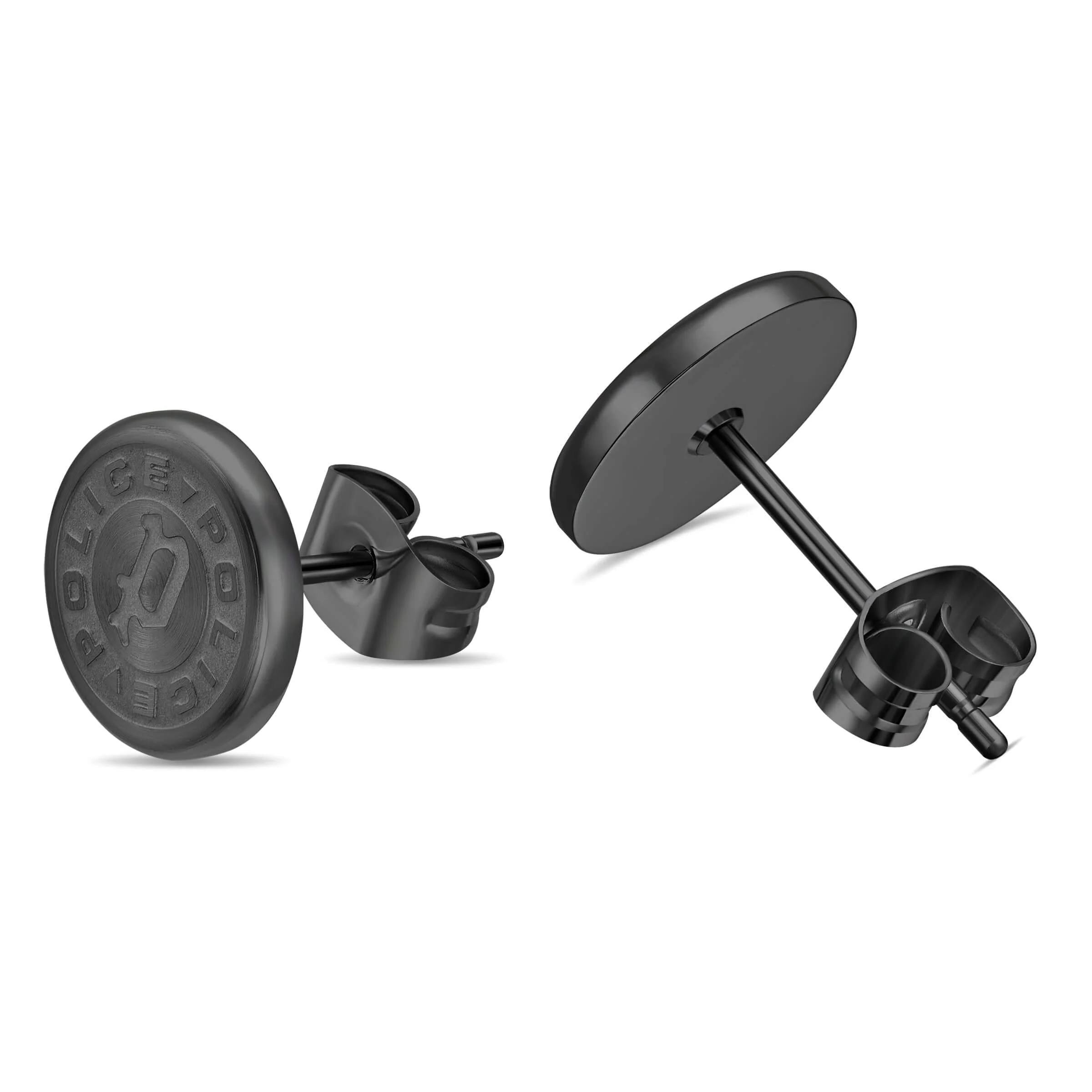 Police Unisex Stud Earrings Black Stainless Steel Ohrringe Herren Damen Ohrstecker günstig kaufen - Image 2