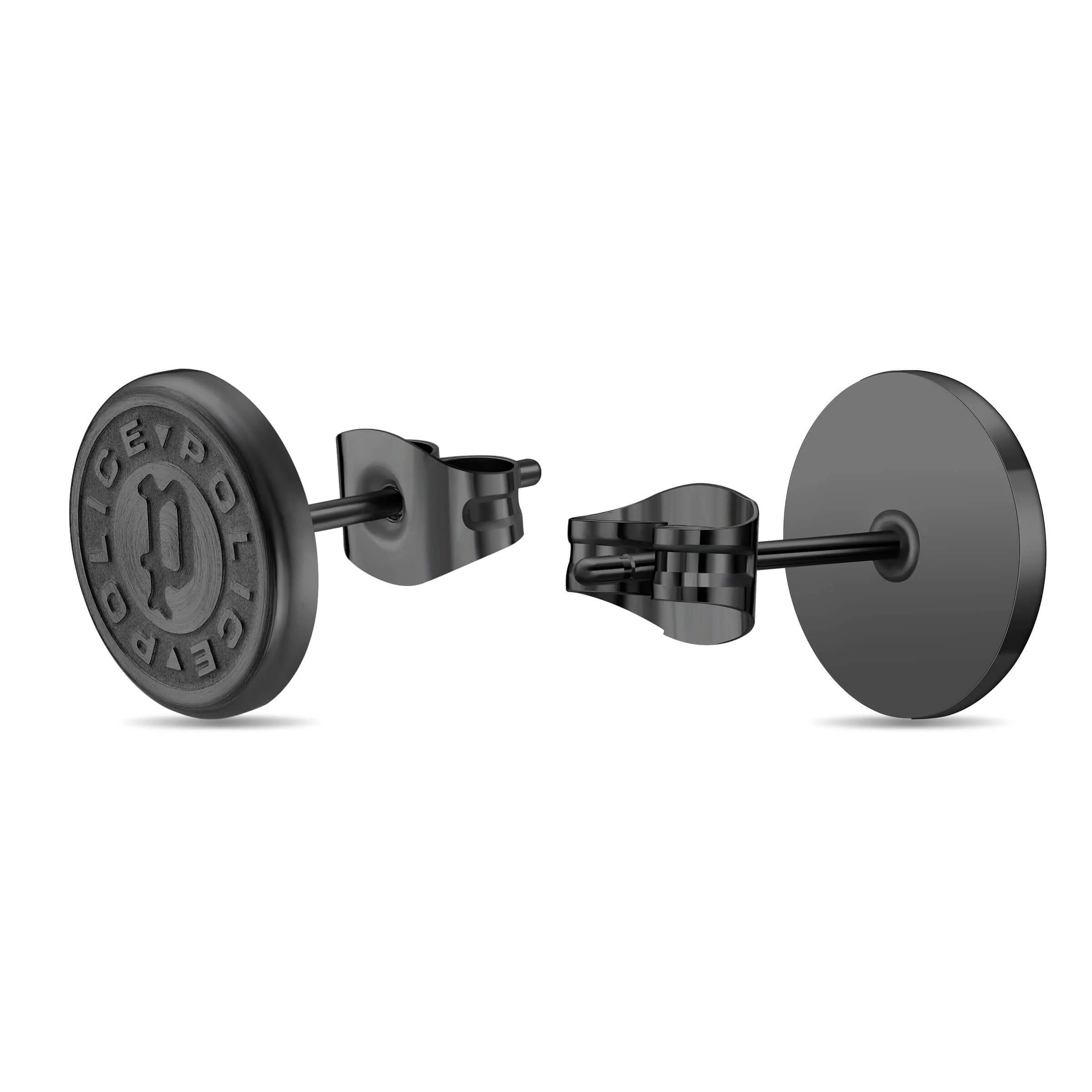 Police Unisex Stud Earrings Black Stainless Steel Ohrringe Herren Damen Ohrstecker günstig kaufen - Image 3