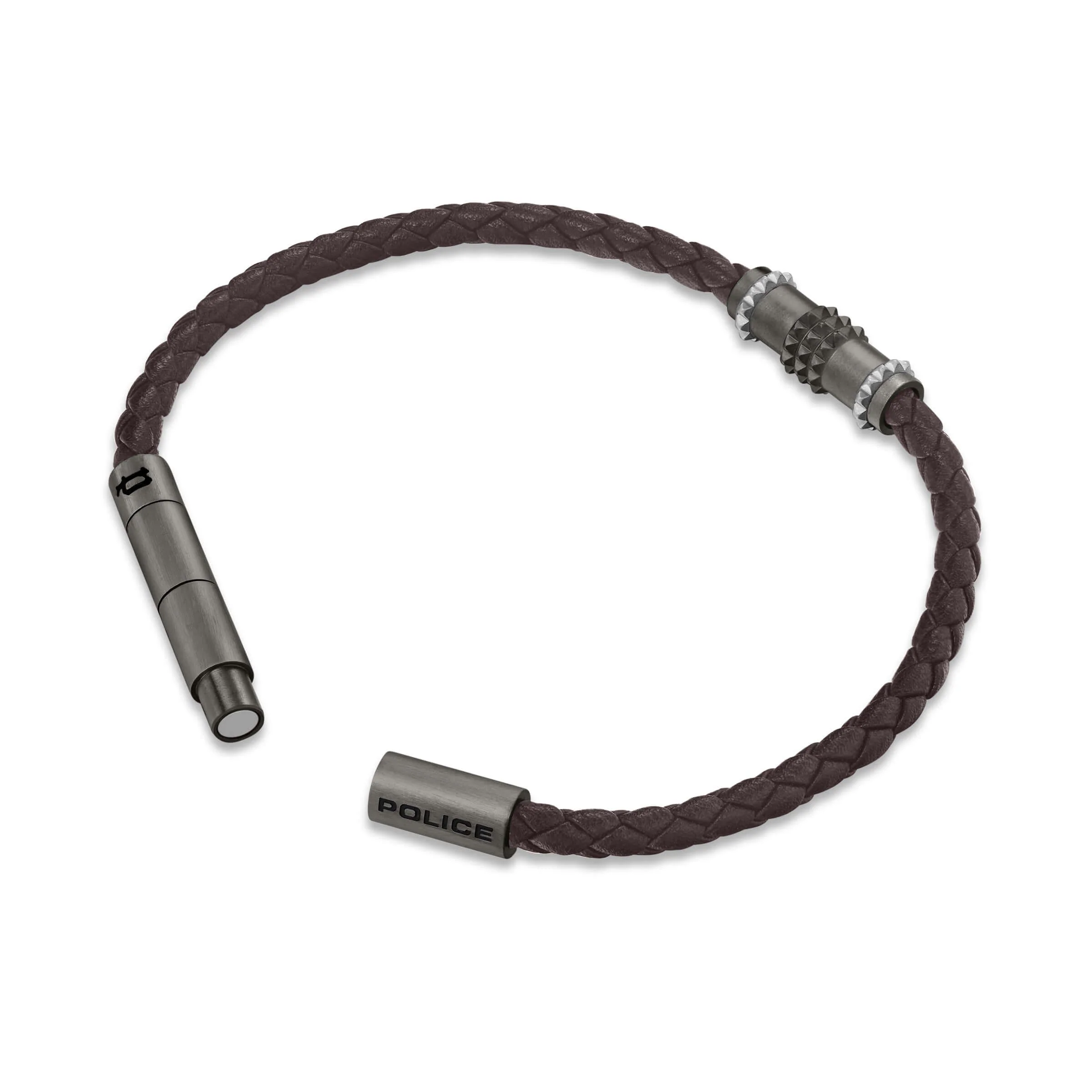 Police Herren Armband Leder Braun - Braided Lederband Herrenarmband - Armband Leder Herren - Image 3