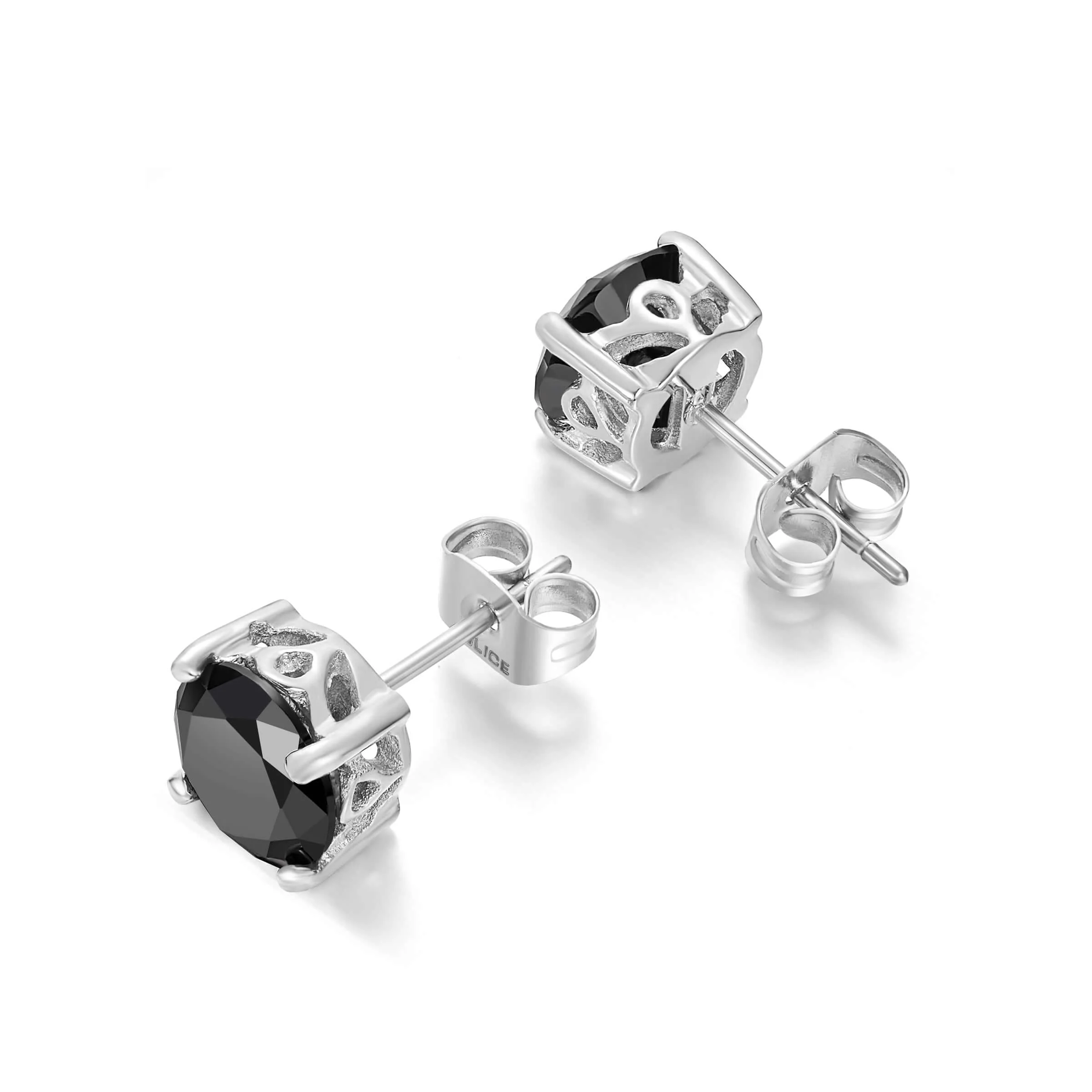 Police Unisex Stud Earrings Black Stainless Steel Ohrringe Silber Ohrstecker Damen Herren Schmuck - Image 4