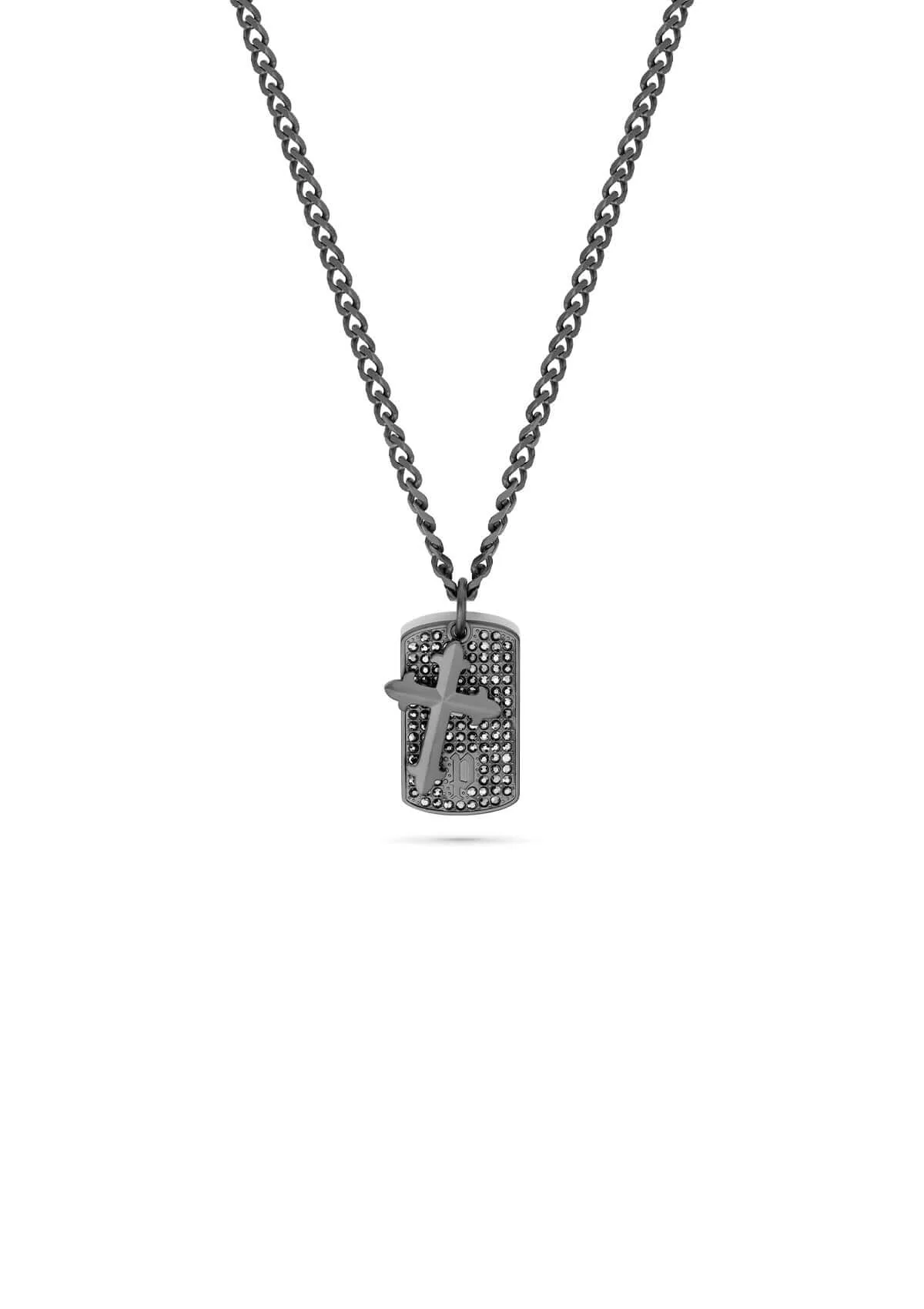 Police Herren Kette Halskette Anhänger Kreuz Edelstahl Schwarz Herrenkette Halskette - Image 10