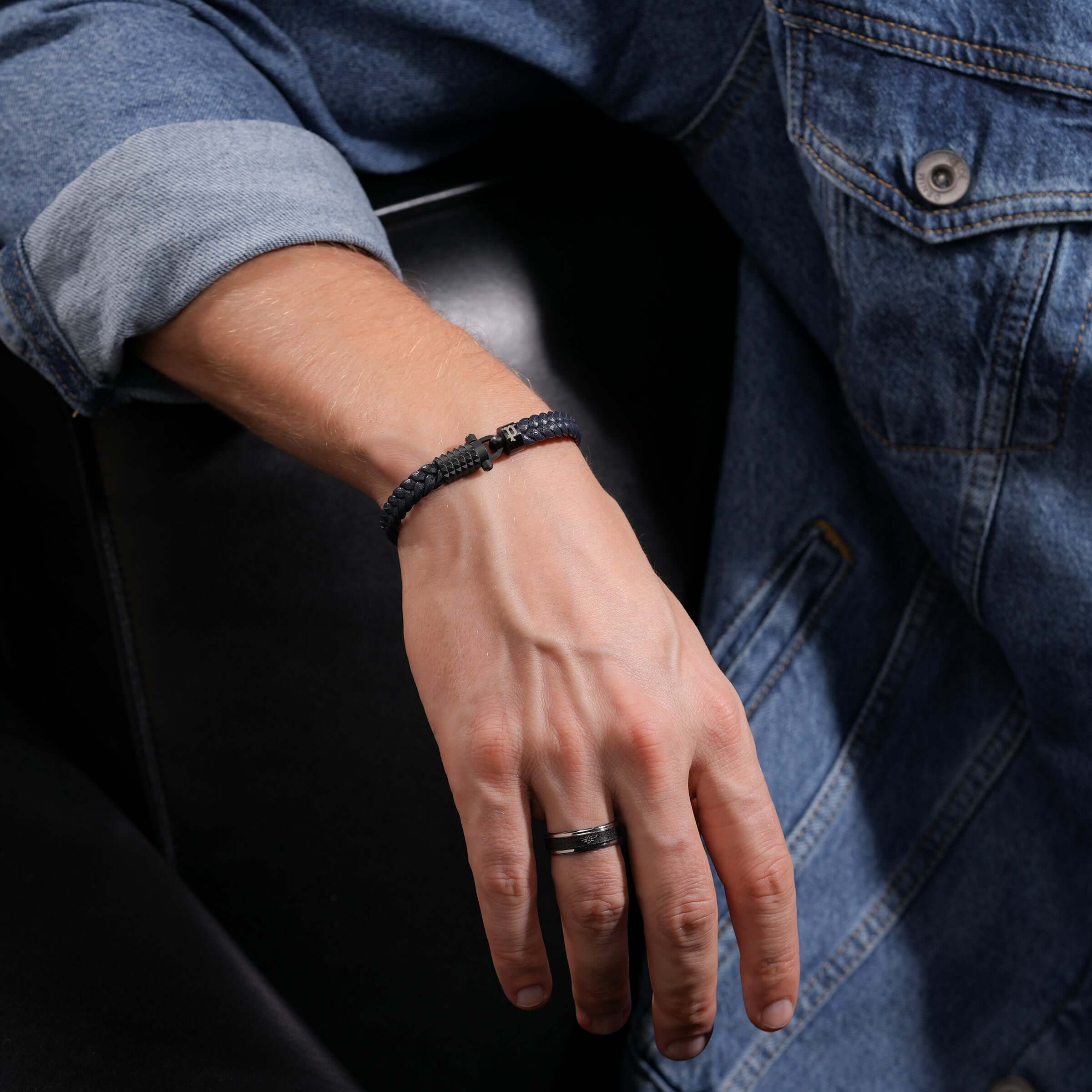 Police Herren Armband Leder Blau Herrenarmband Lederarmband Herren Lederarmband Lederkette Lederband Herren Leder - Image 3