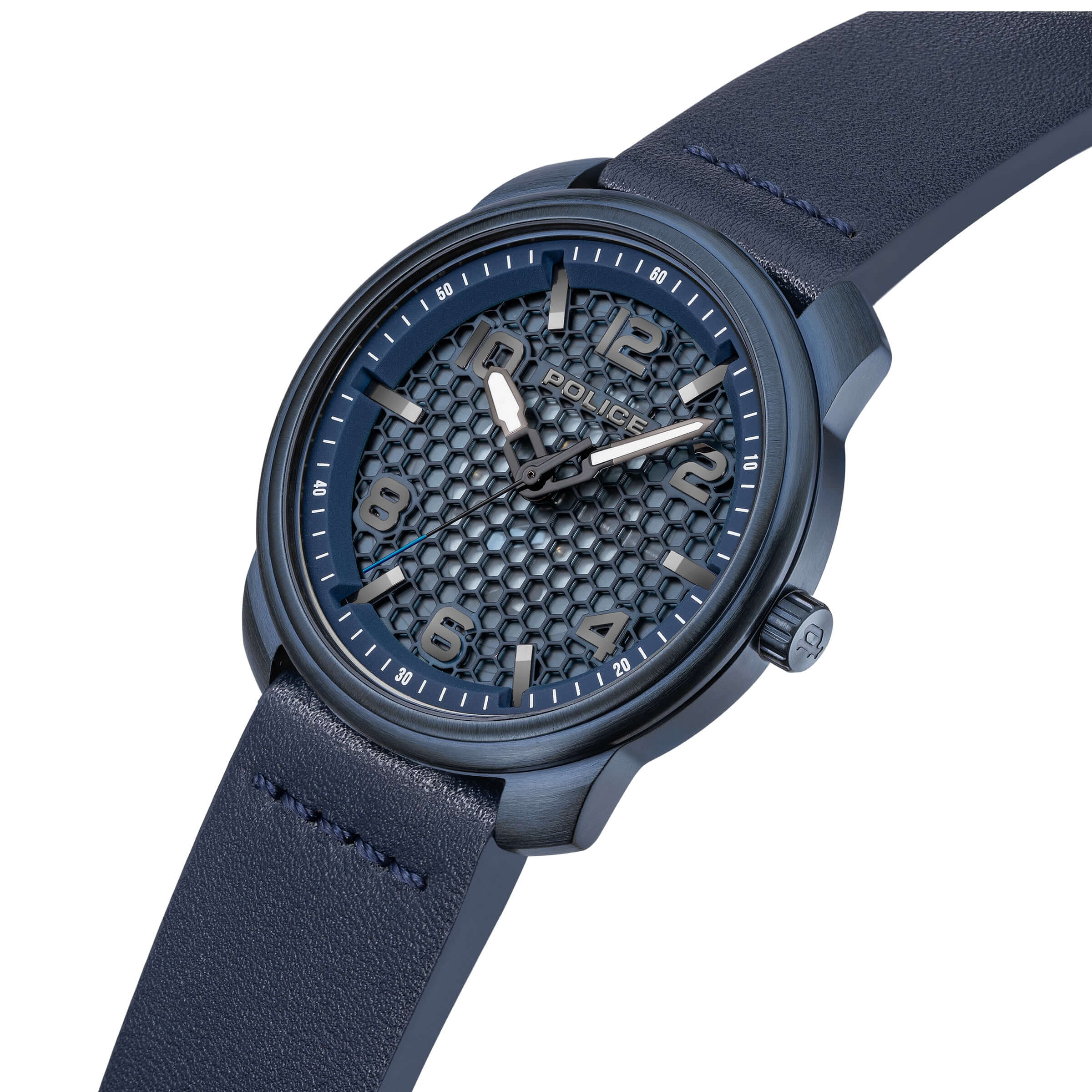 Police Herren Armbanduhr Chronograph Leder Blau 42mm - Herrenuhr Chronograph Lederarmbanduhr - Image 5