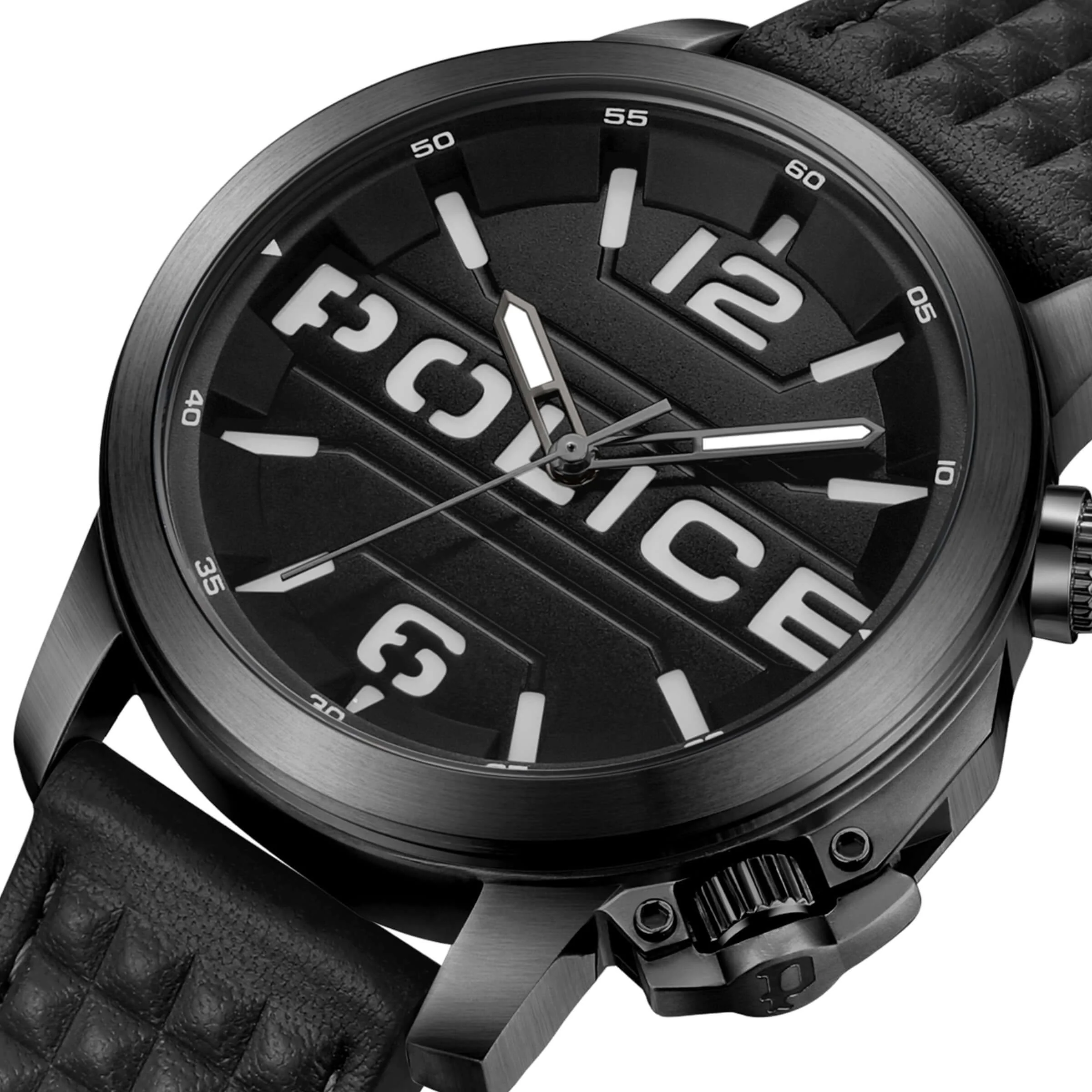 Police Herren Armbanduhr Leder Schwarz 42mm Chronograph Automatik Herrenuhr Handgelenk Uhr - Image 2