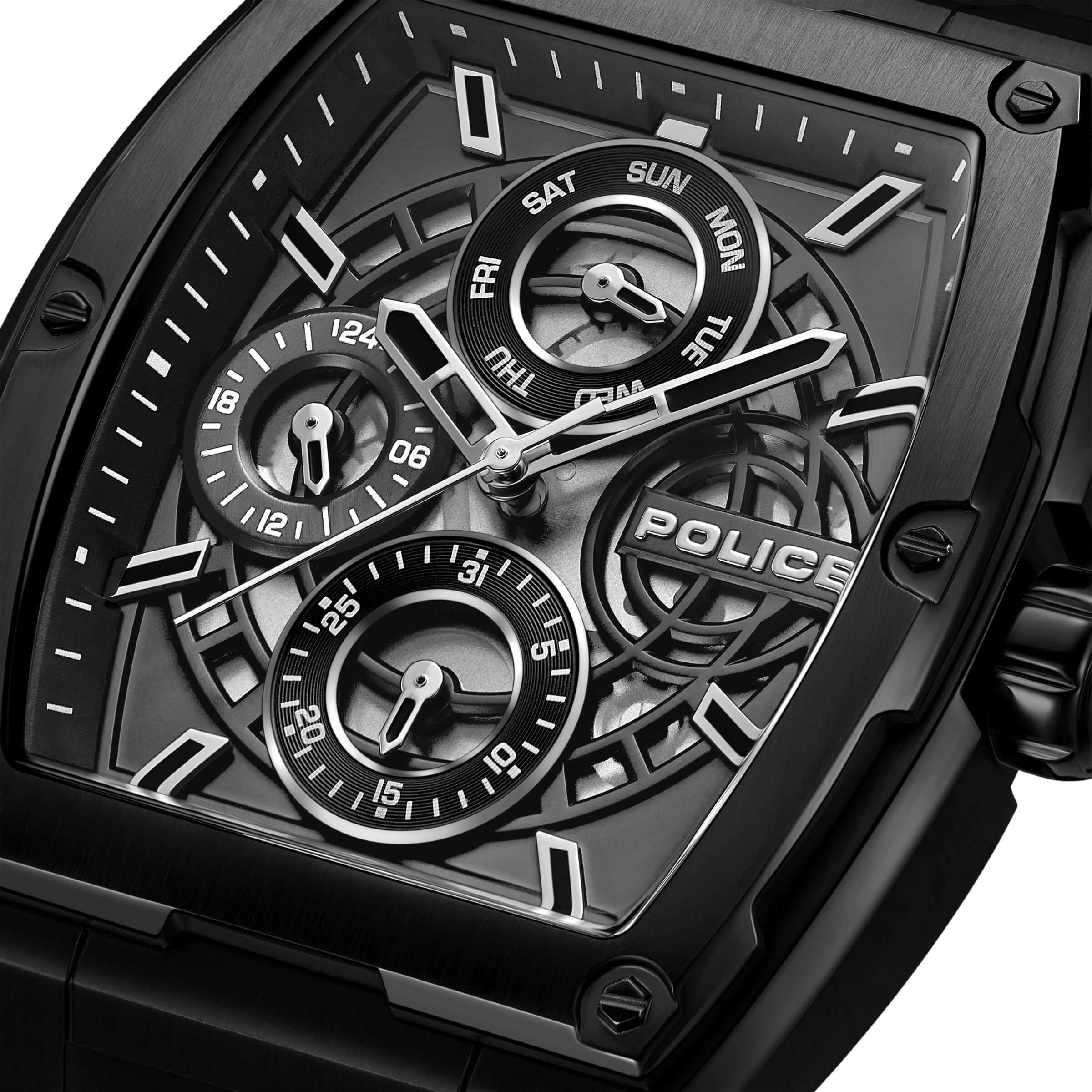 Police Herren Armbanduhr Chronograph Analog Schwarz 44mm Edelstahl/Gummi Herrenuhr Armbanduhr Chronograph Schwarz 44mm Edelstahl/Gummi Herrenuhr - Image 3