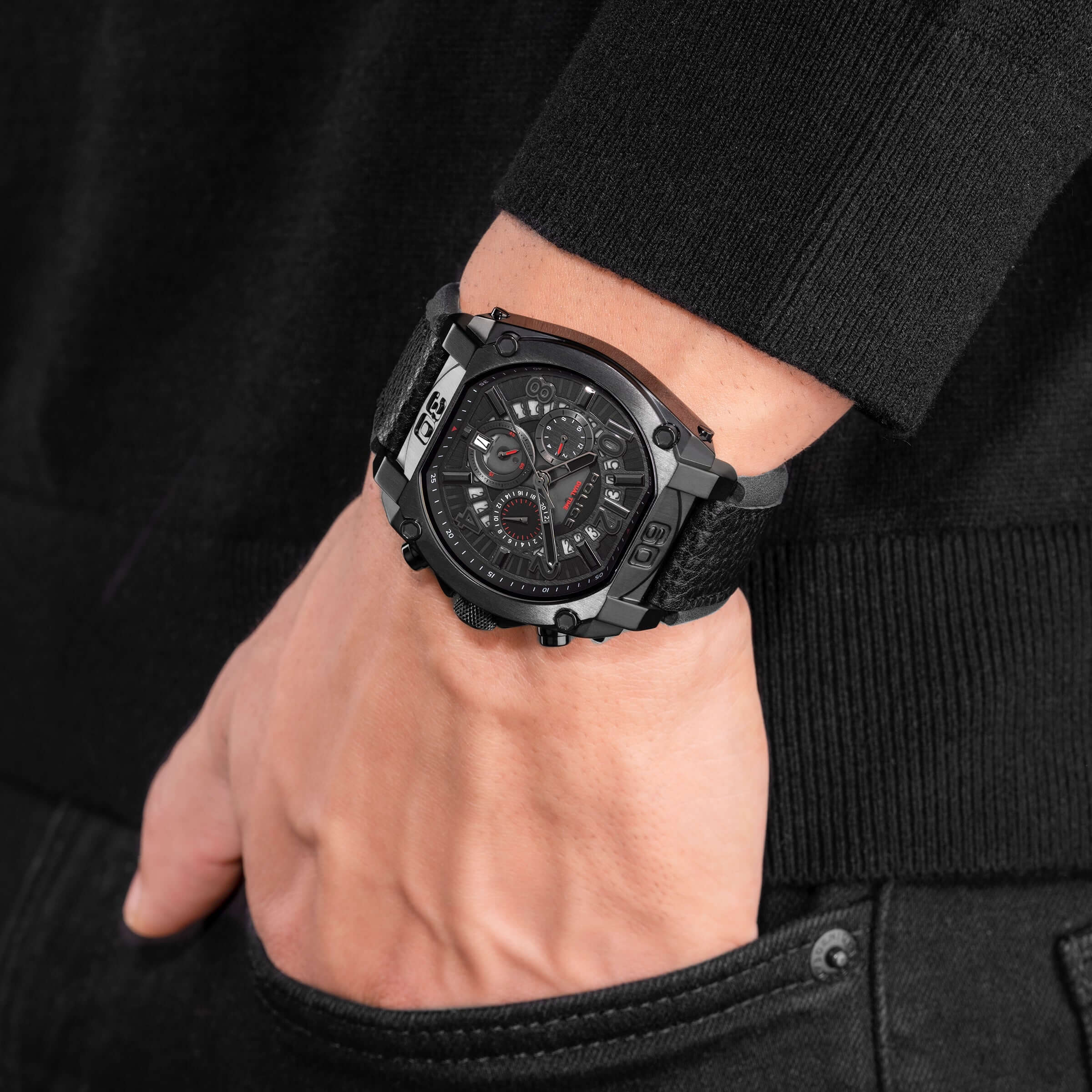 Police Herren Armbanduhr Analog Quarz Edelstahl Silber 44 mm - Police Uhr günstig kaufen - Image 5