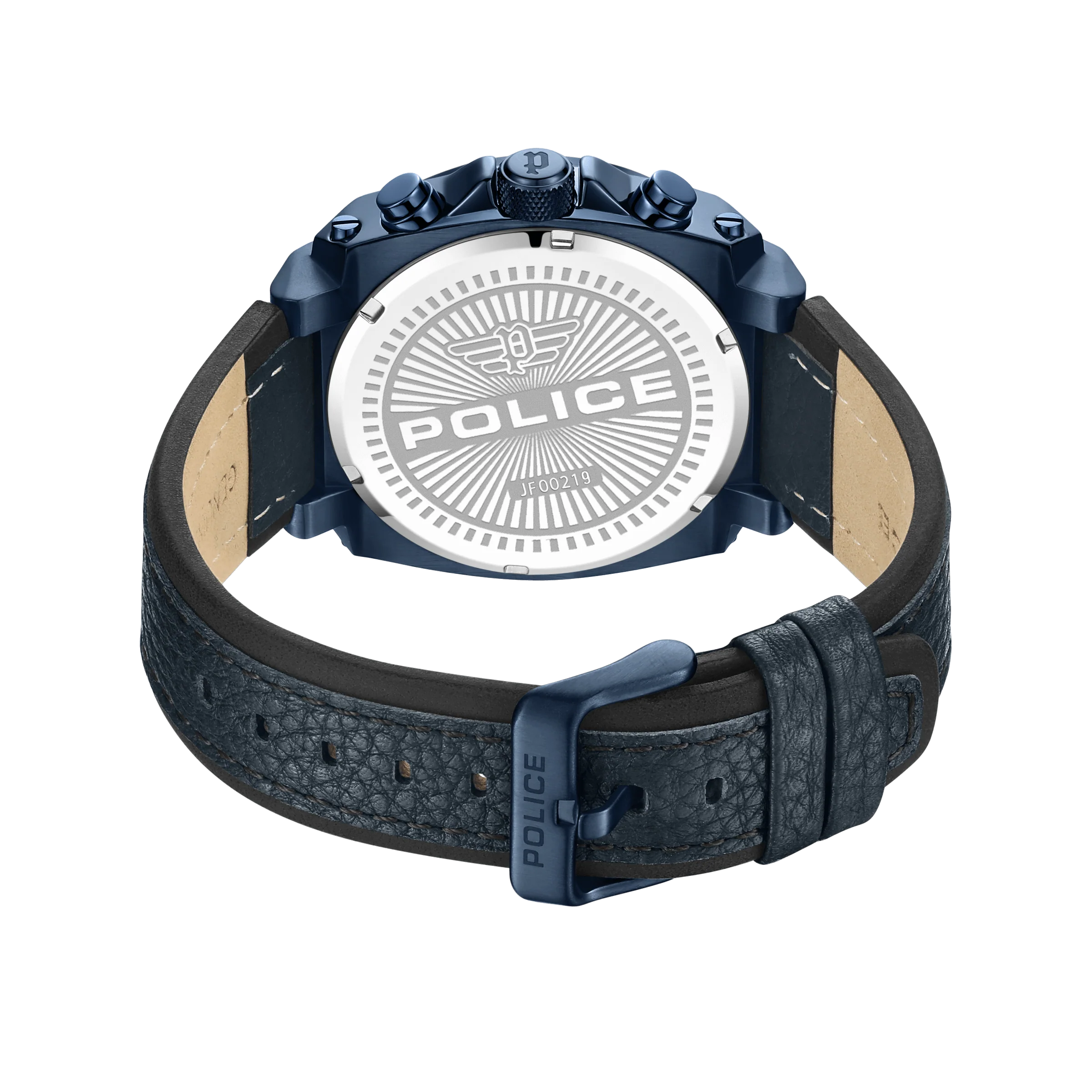 Police Herren Armbanduhr Analog Chronograph Leder Blau 44 mm Herrenuhr - Zeitmesser - Uhren - Image 2