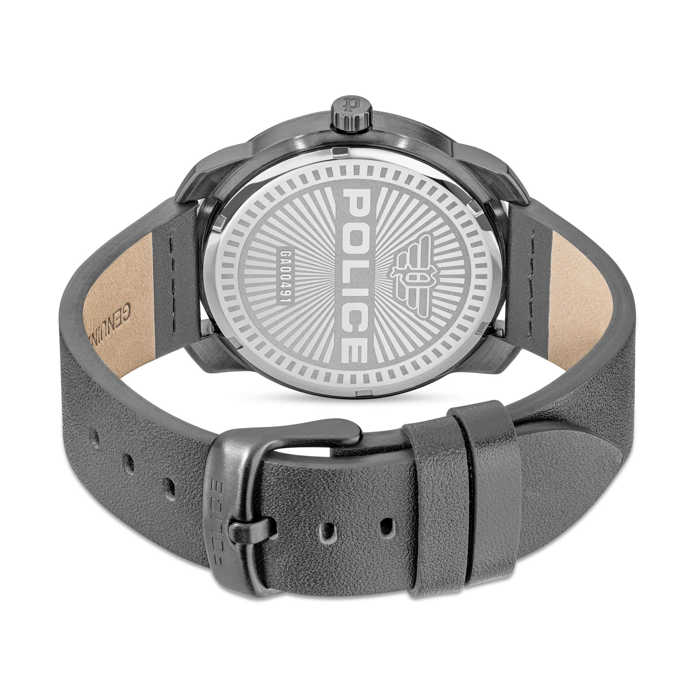 Police Herren Armbanduhr Analog Leder Schwarz/Grau 44mm Herrenuhr Chronograph Quarz Armbänder Uhren - Image 4