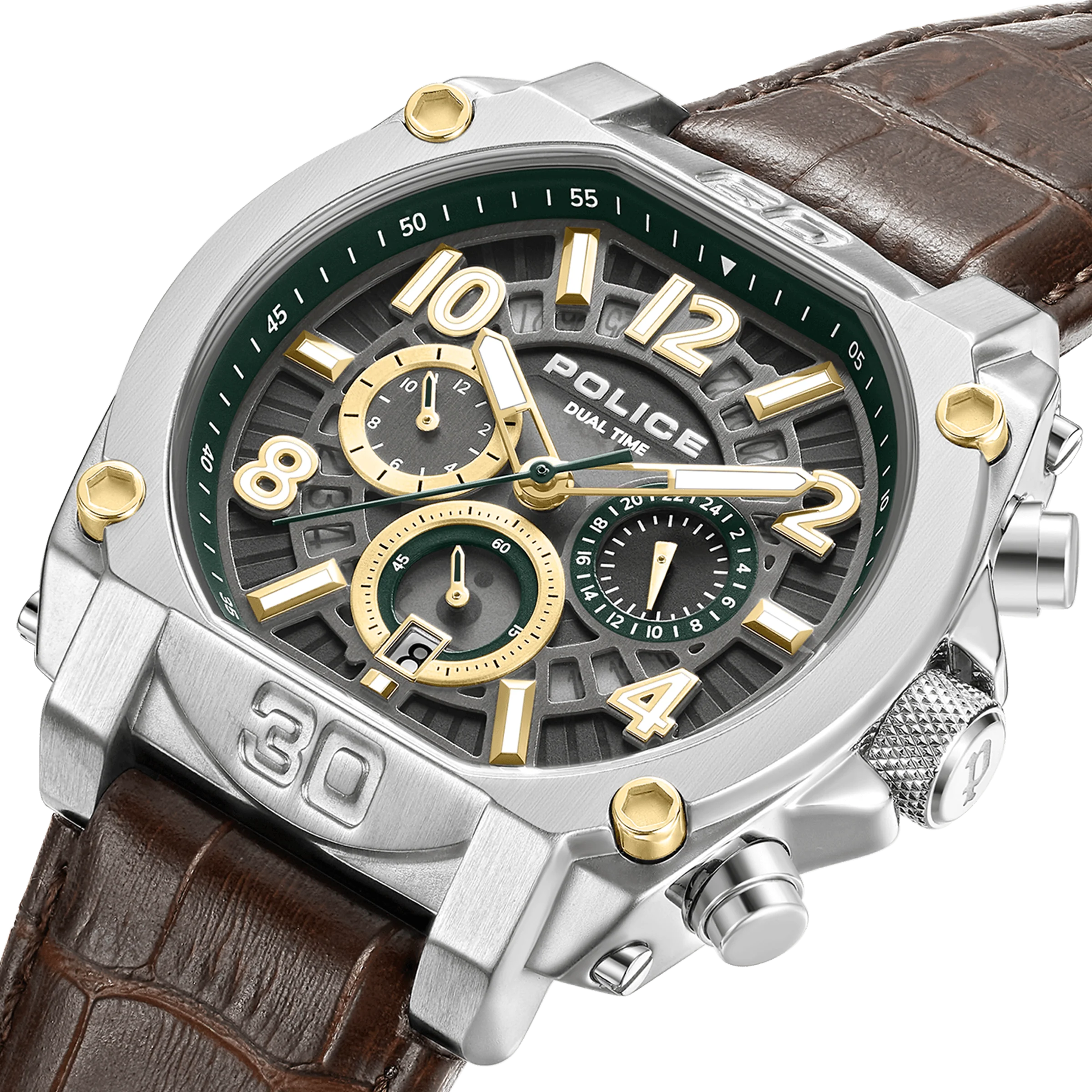 Police Herren Chronograph Uhr Silber 44 mm Edelstahl - Police Uhren Online Shop - Armbanduhr Herren Chronograph - Image 2