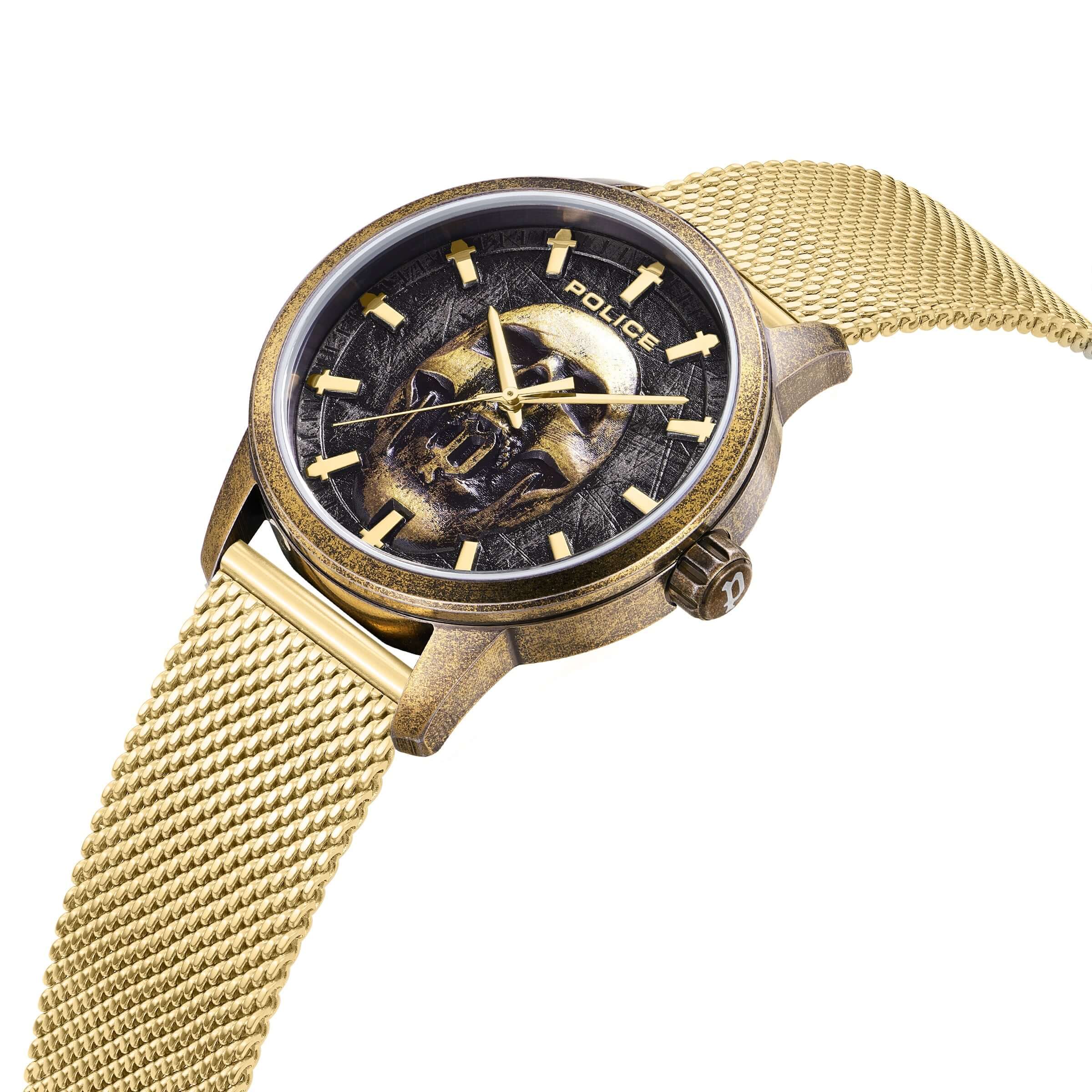 Police Herren Armbanduhr Analog Gold 42 mm Edelstahl Herrenuhr - Skelett - Armbanduhr - Skelett Uhr - Armbanduhr Skelett - Skelett Armbanduhr - Image 5