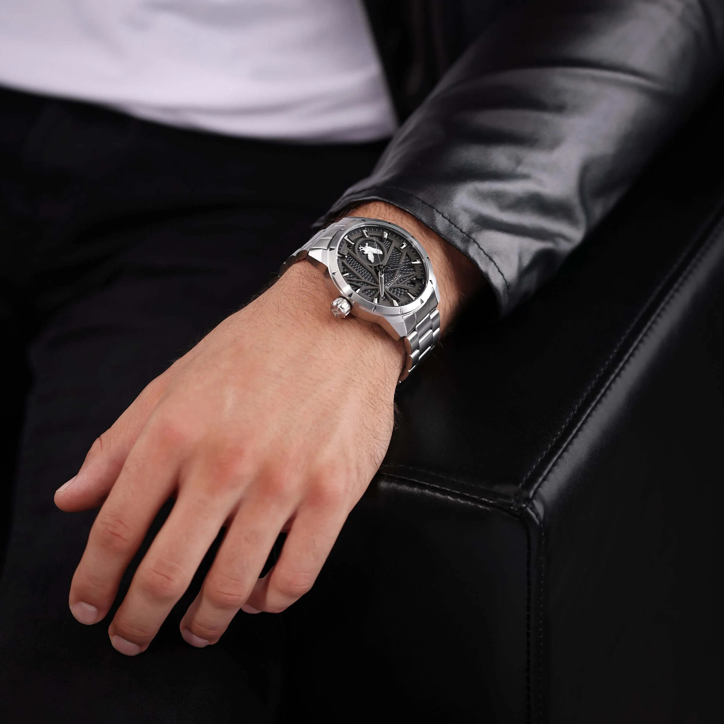 Police Herren Armbanduhr Silber/Schwarz 42 mm Analog Edelstahl Chronograph Herrenuhr Armbanduhr Uhrzeit - Image 5