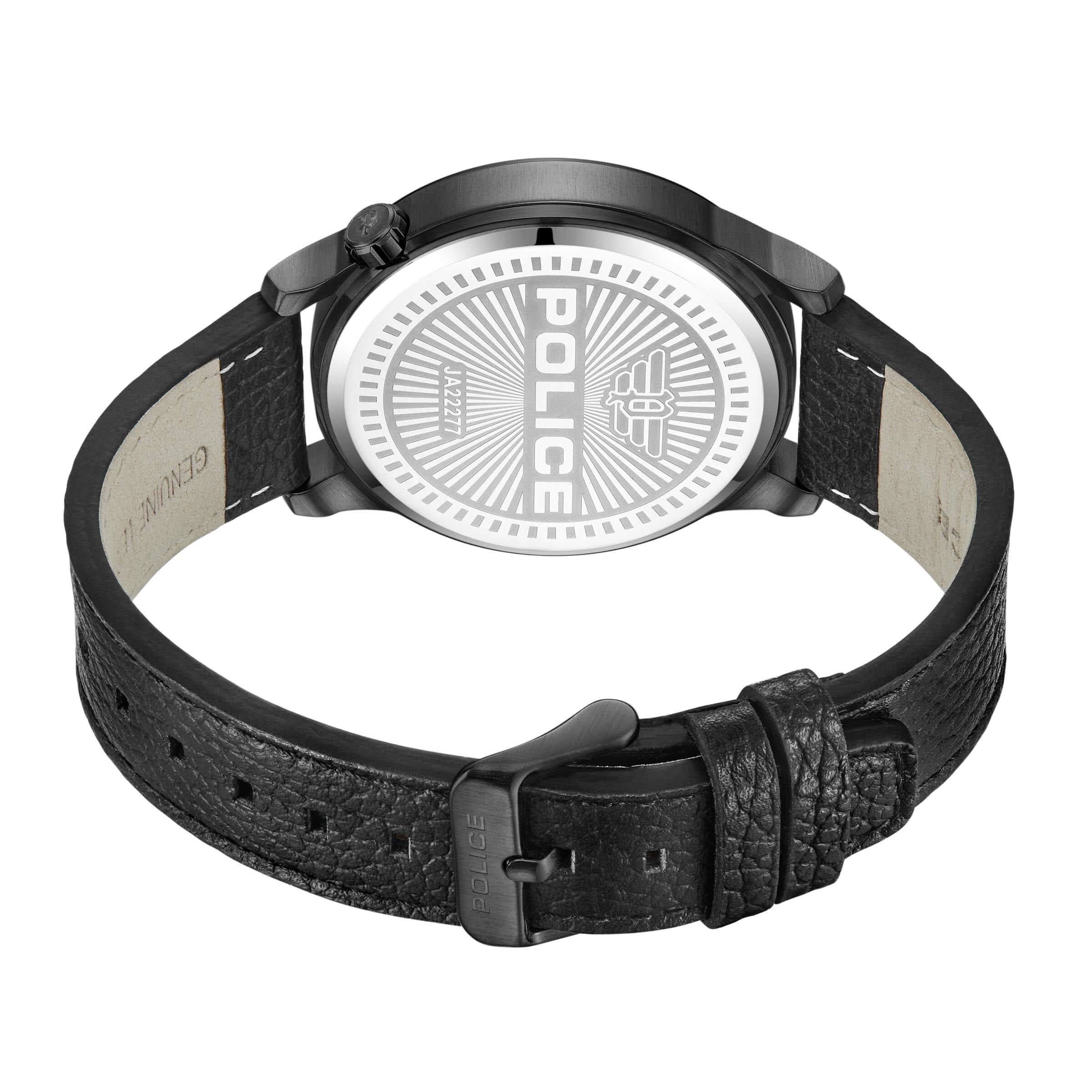 Police Herren Armbanduhr Analog Leder Schwarz 42mm Herrenuhr Uhren Armbänder Handgelenkuhr - Image 4