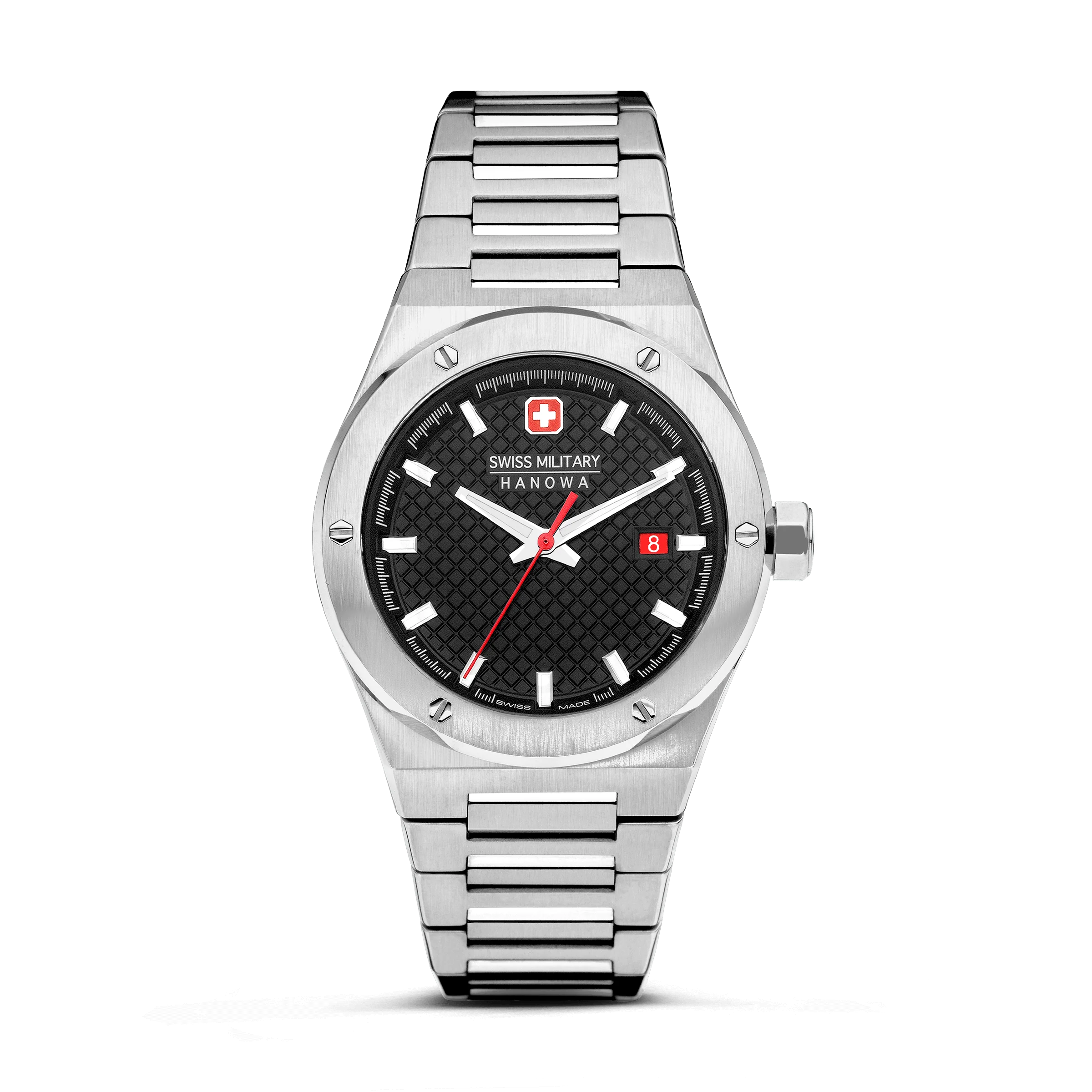 SIDEWINDER Edelstahl Silber/Schwarz 40mm - Swiss Made