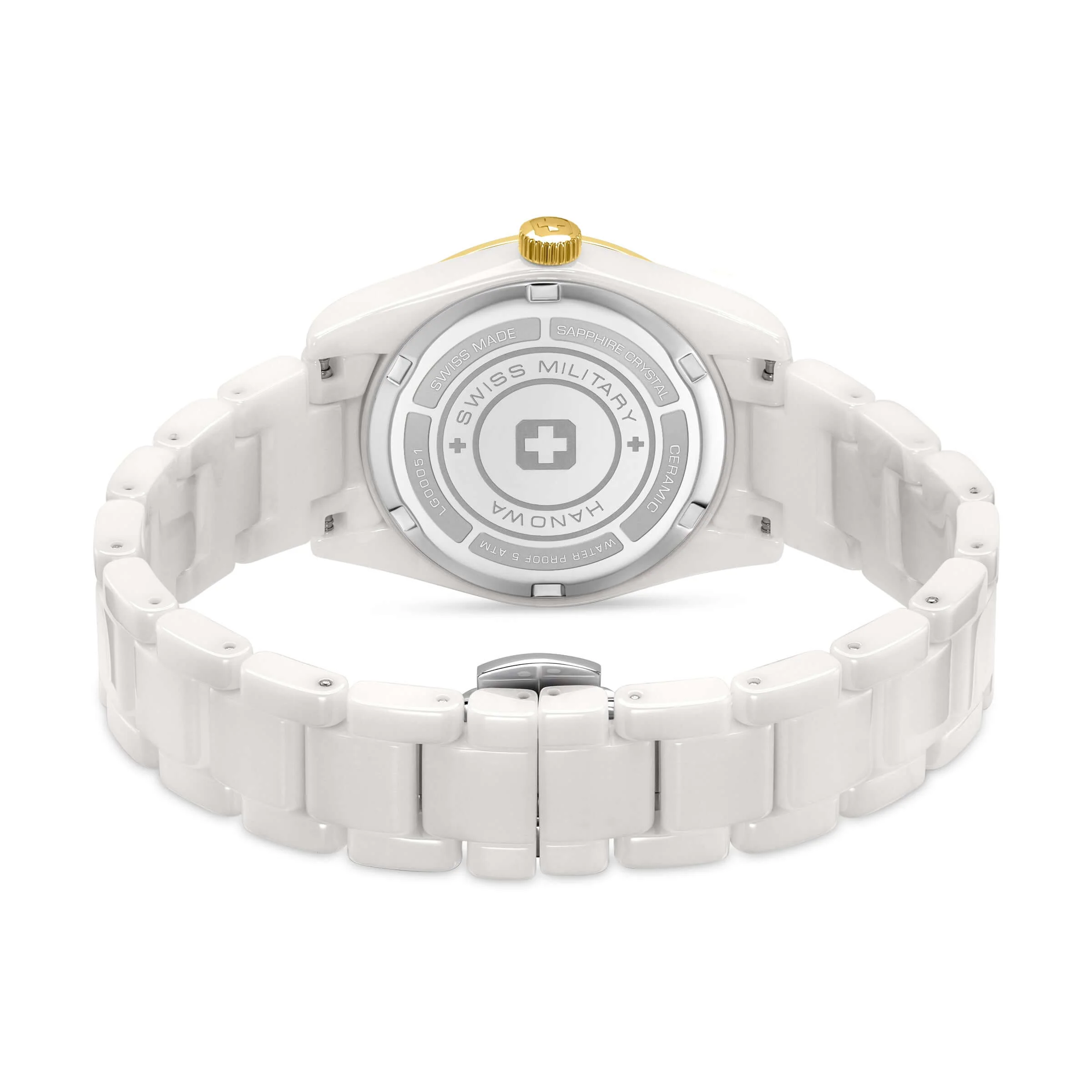 SWISS RECRUIT LADY CERAMIC White/Gold 38mm - Swiss Made - Image 4