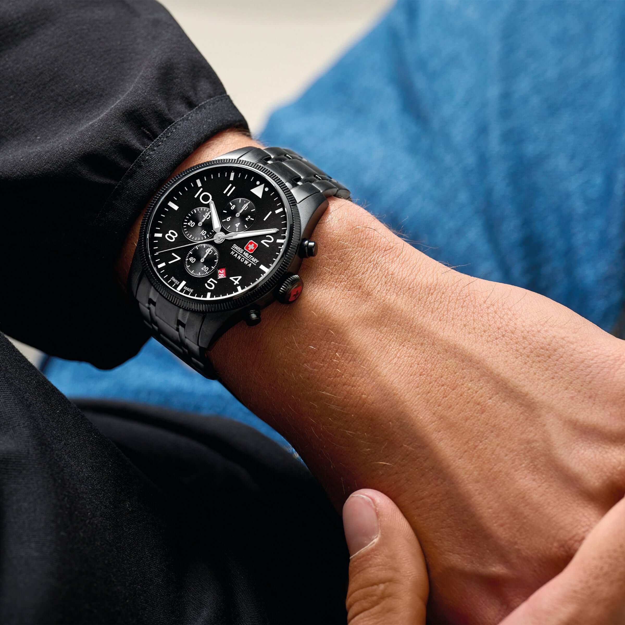 THUNDERBOLT CHRONO Schwarz 42 mm - Swiss Made - Image 7