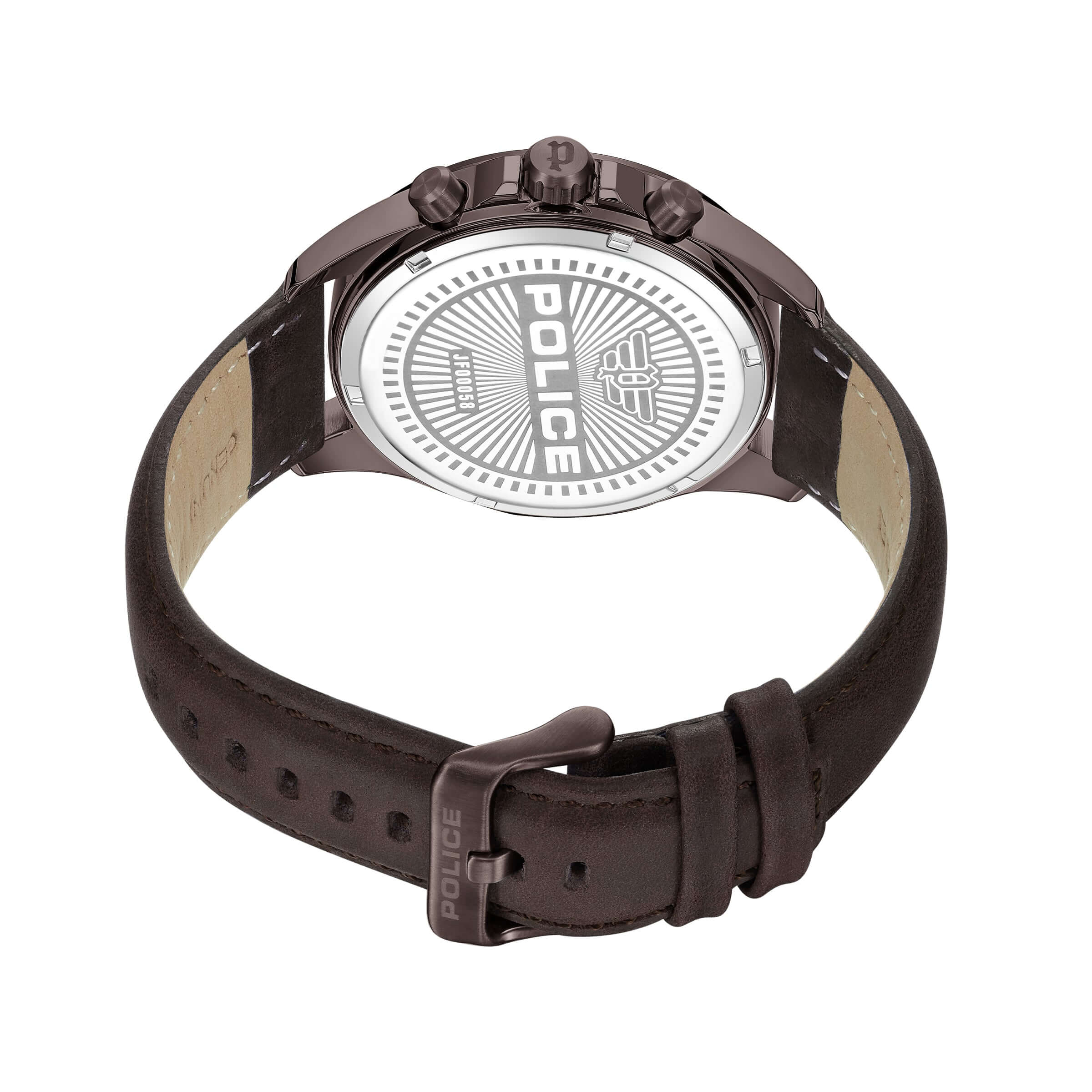 Police Herren Armbanduhr Analog Chronograph Leder Braun Rose Gold 44 mm Herrenuhr Chronograph Armbanduhr Lederarmband - Image 4