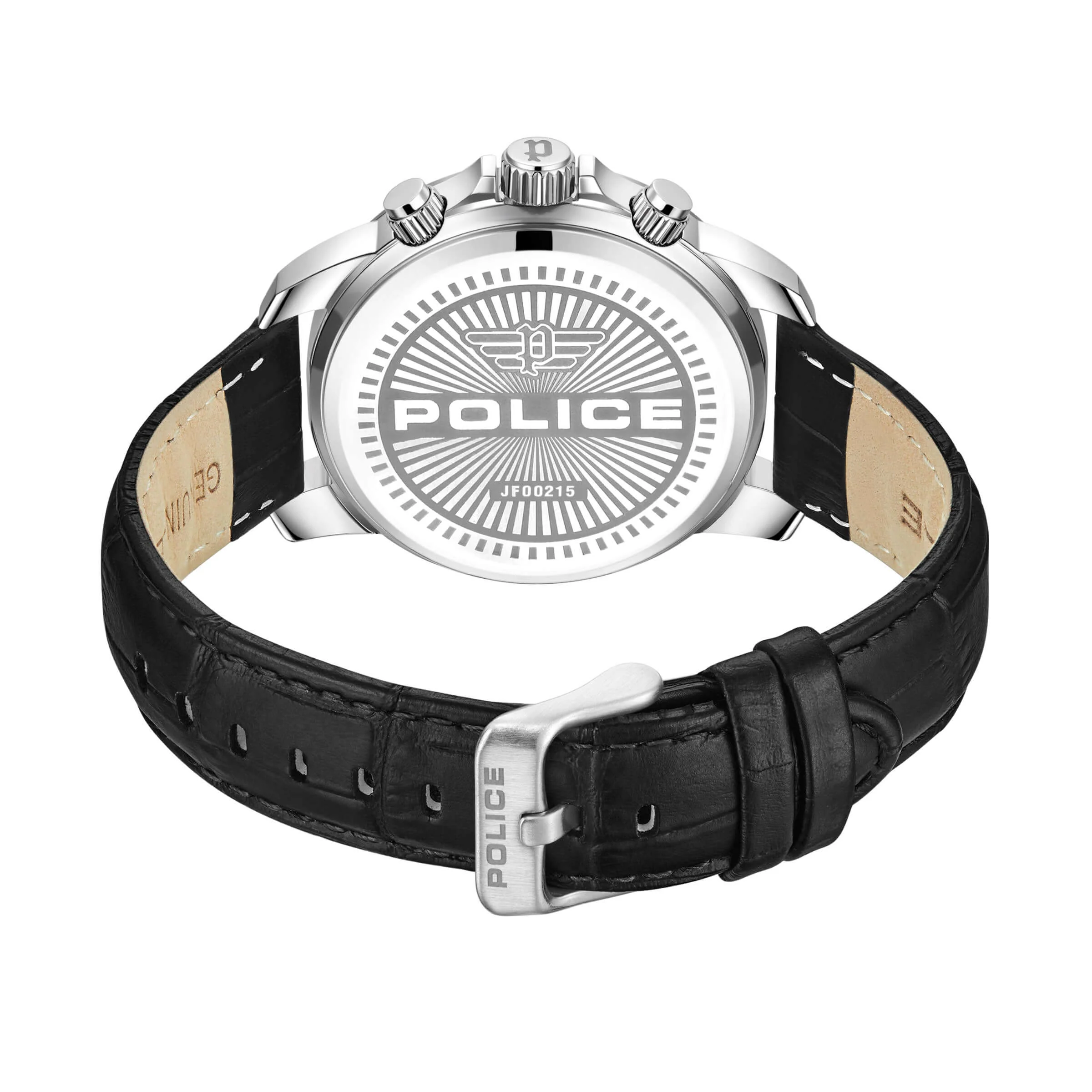 Police Herren Armbanduhr Leder Schwarz Chronograph Herrenuhr Analog Quarz Uhrzeit Datum Armbänder - Image 2