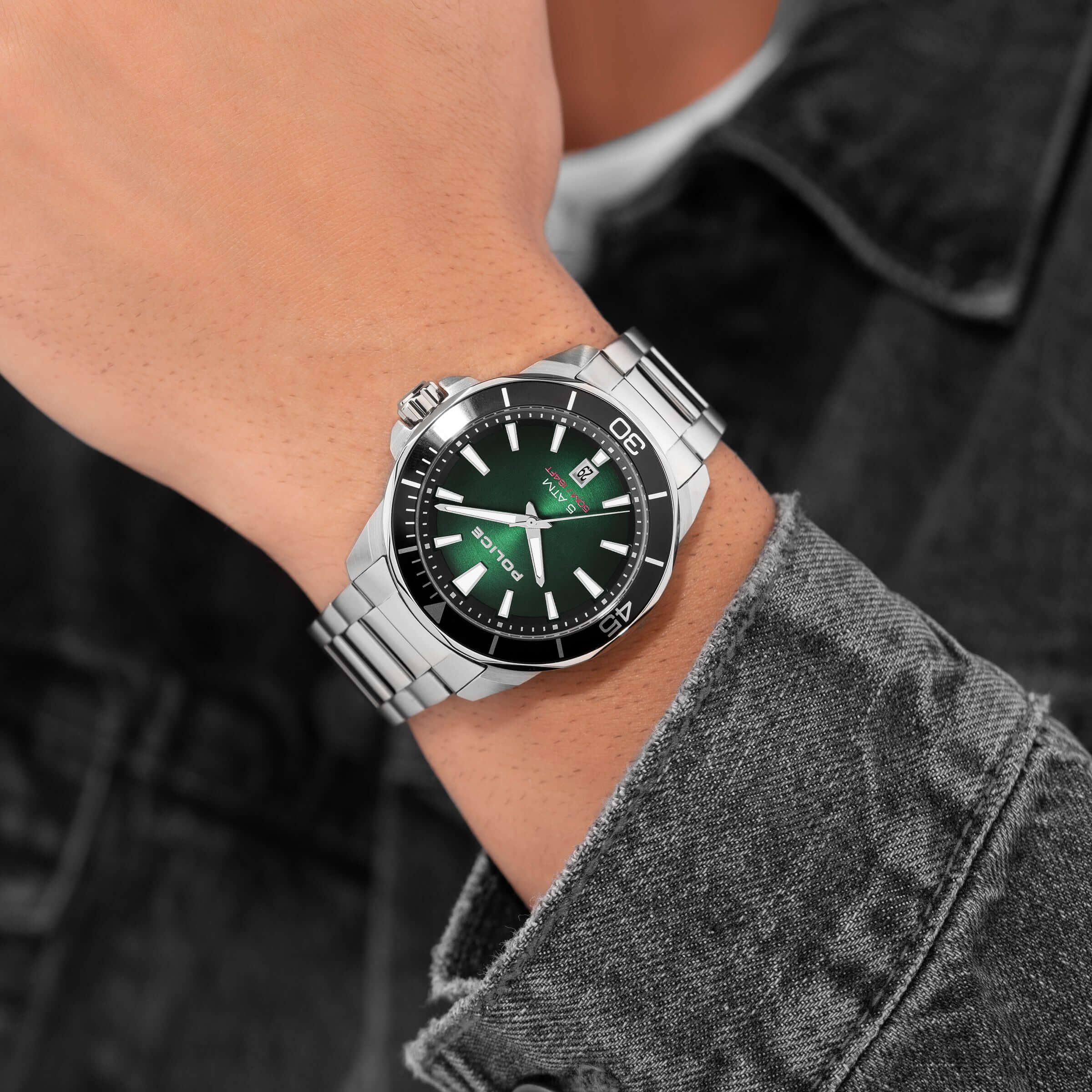 Police Herren Armbanduhr Analog Uhr Green/Black - Chronograph Handgelenk Armbänder Uhren - Image 5