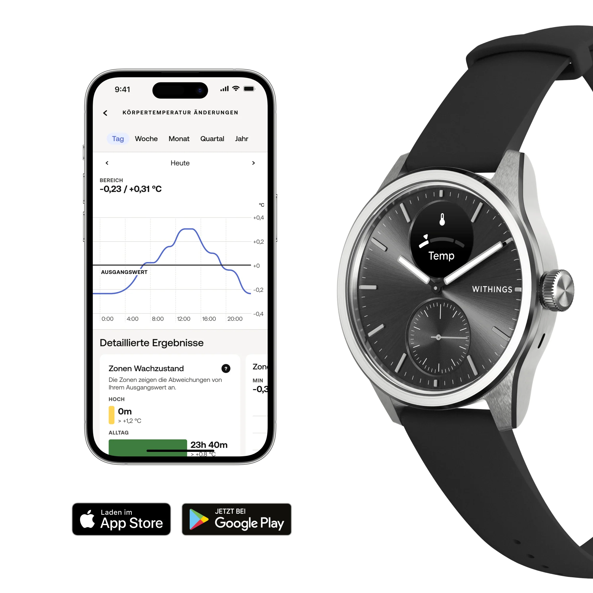 Withings ScanWatch 2 - Black 42mm + Gratis Withings Lederarmband in Schwarz - Image 12
