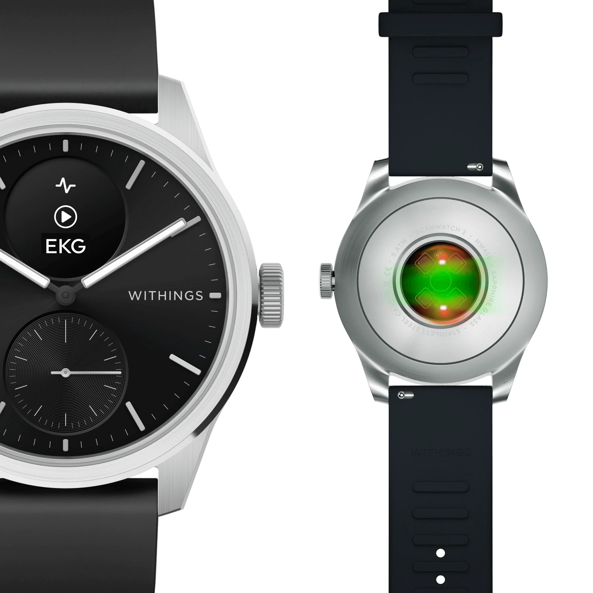 Withings ScanWatch 2 - Black 42mm + Gratis Withings Lederarmband in Schwarz - Image 13