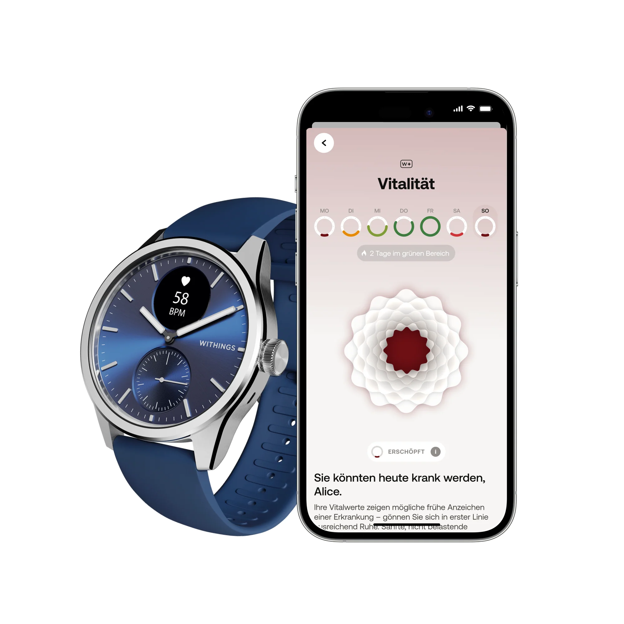 Withings ScanWatch 2 - Blau 42mm + Gratis Withings Lederarmband in Schwarz - Image 6