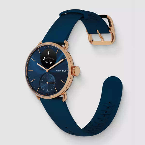 Withings ScanWatch 2 - 38mm Blau Rosegold + Gratis Lederarmband Pink - Image 7