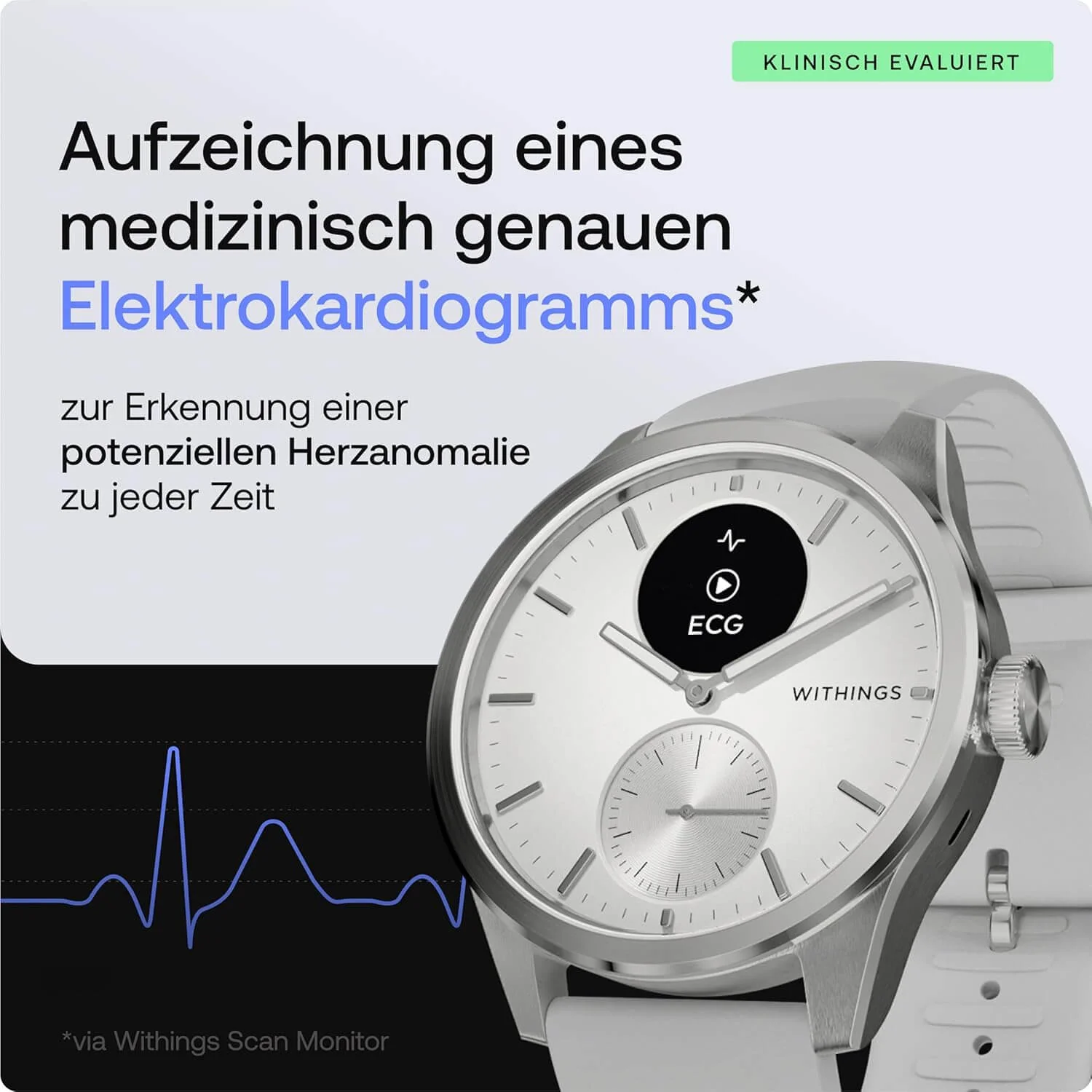 Withings ScanWatch 2 - White 42mm + Gratis Withings Lederarmband in Braun - Image 7